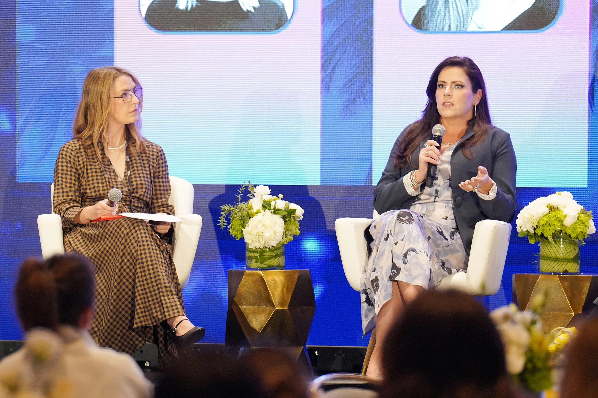 Anna Keller and Michelle LeBlanc of CVS Health on a panel discussing Longevity at Beauty Connect 2025 in LA