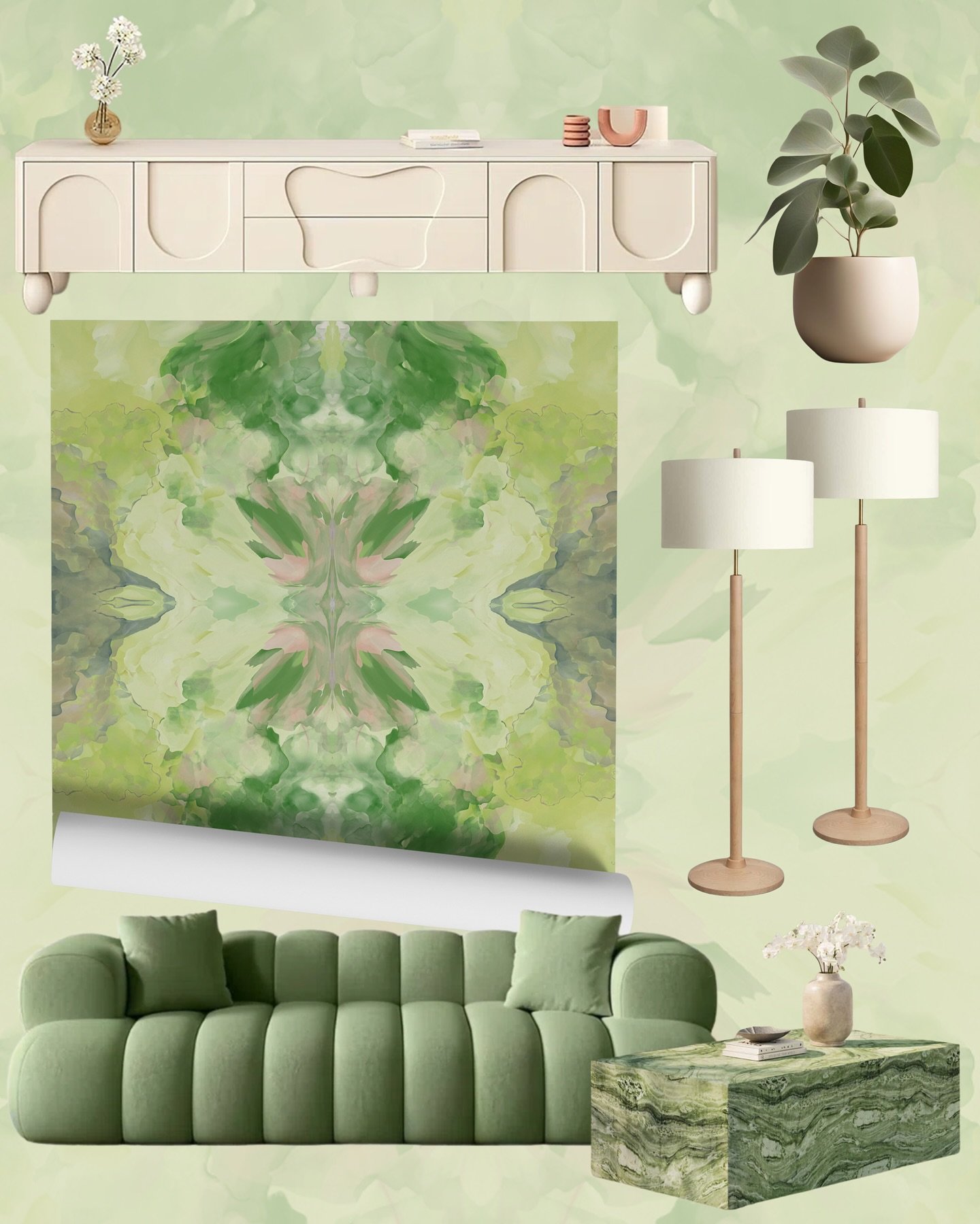 Soft, serene, and impossibly chic.
Introducing &ldquo;Basil Blush&rdquo; &mdash; a standout from the Amalfi Collection by @libertyjamesstudio ✨

This dreamy watercolor design brings nature&rsquo;s calm into your space with layers of blush and botanic
