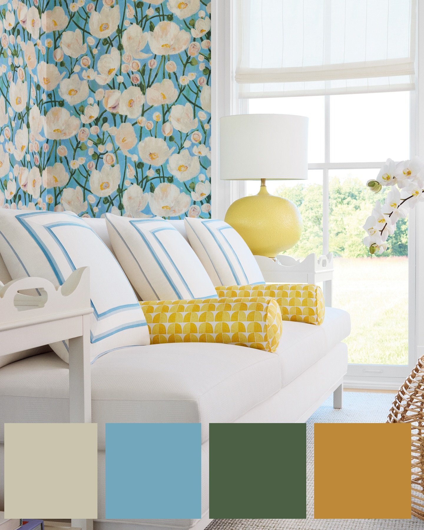 WANDERLUST TIVOLI by @thibaut_1886 

🌸Fresh florals, bold color, and that just-right pop of personality. Statement-making wallpaper that transforms your space into a vibrant retreat. Perfect for adding playful sophistication to sunrooms, bedrooms, o