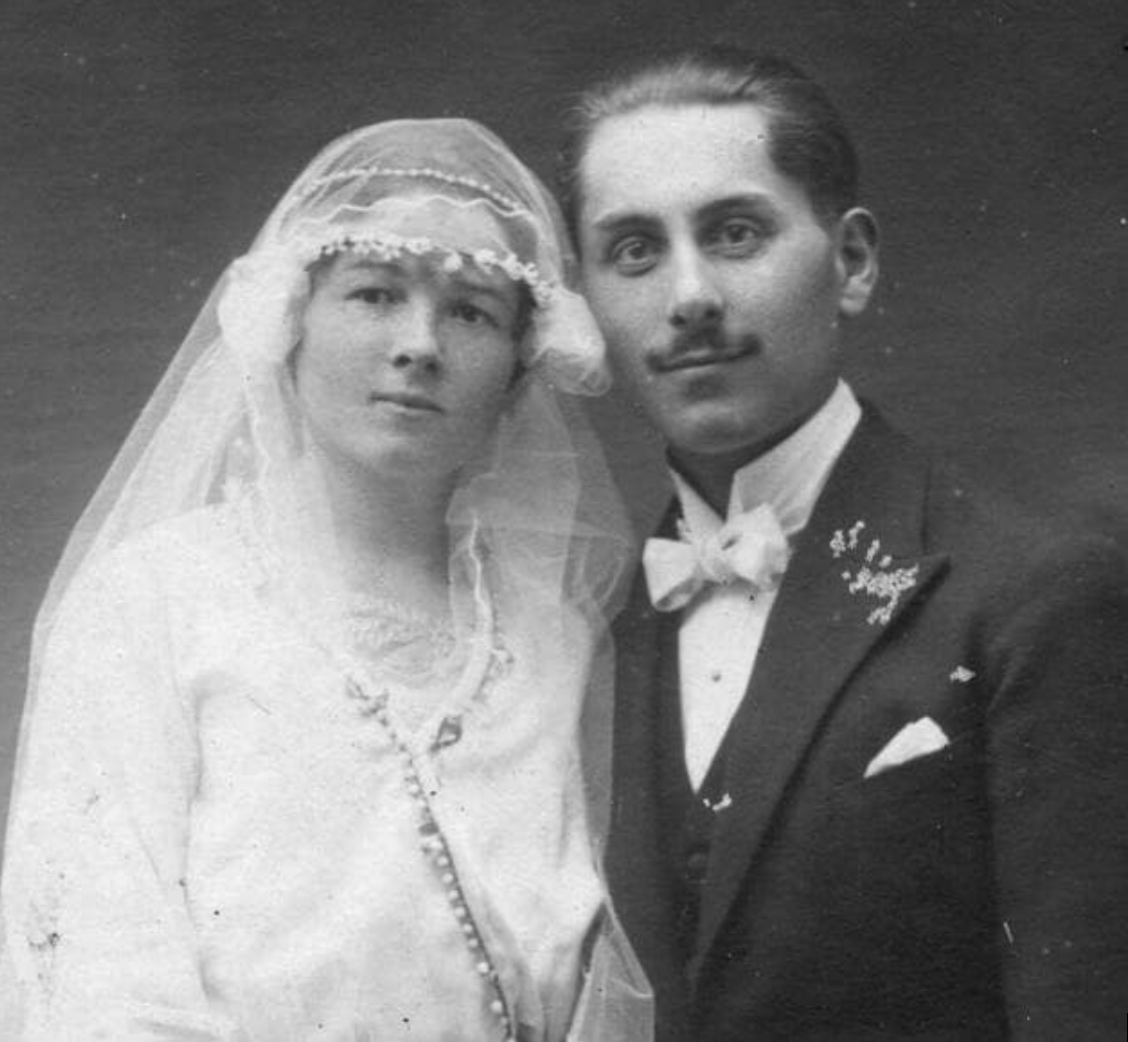 Suzanne et gustave le jour du mariage.