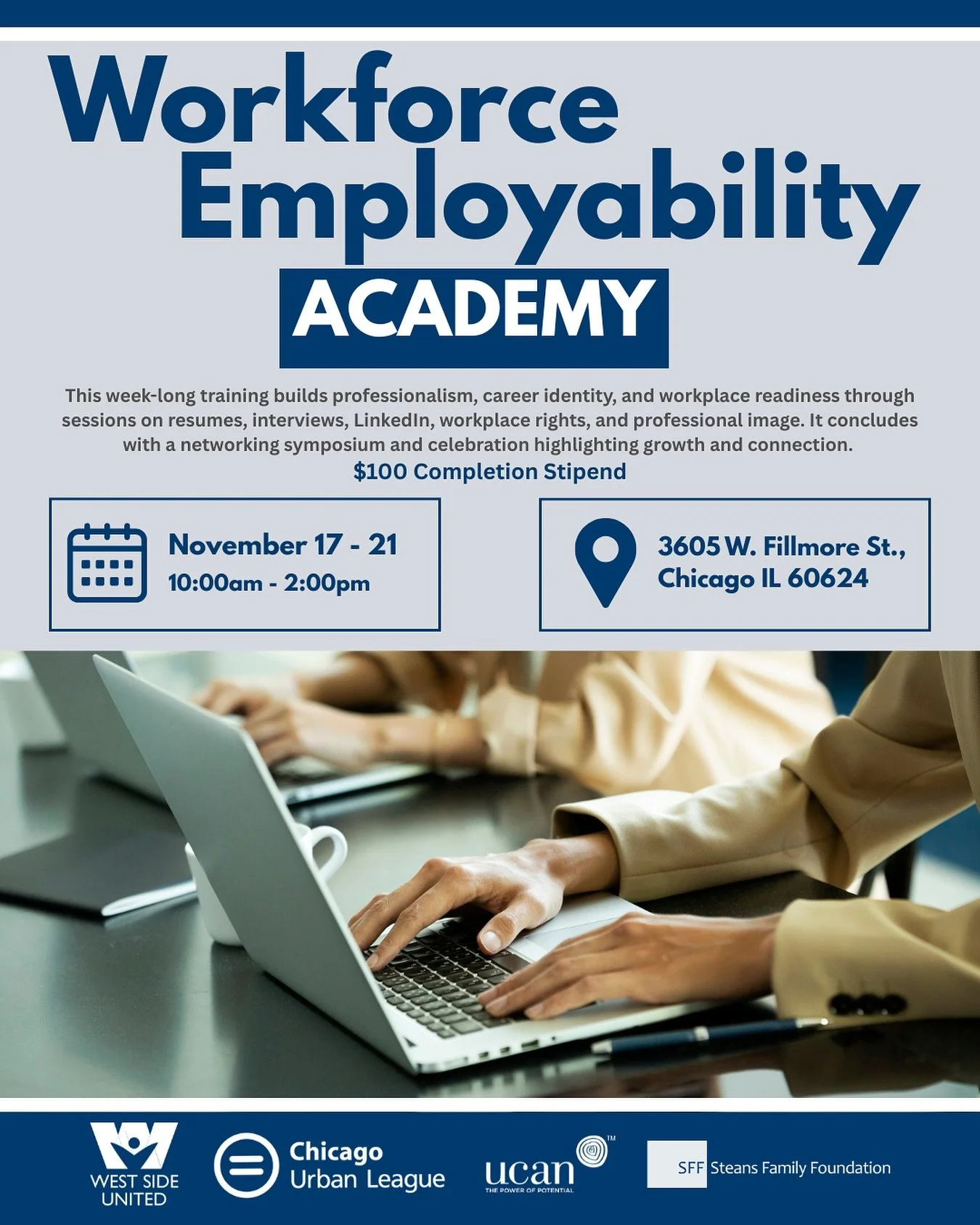 We&rsquo;re less than a week away from the Workforce Employability Academy, a week-long training in partnership with @thechiurbanleague, @ucanchicago, and @steansfamilyfoundation.

This program will equip you with the knowledge and resources to boost