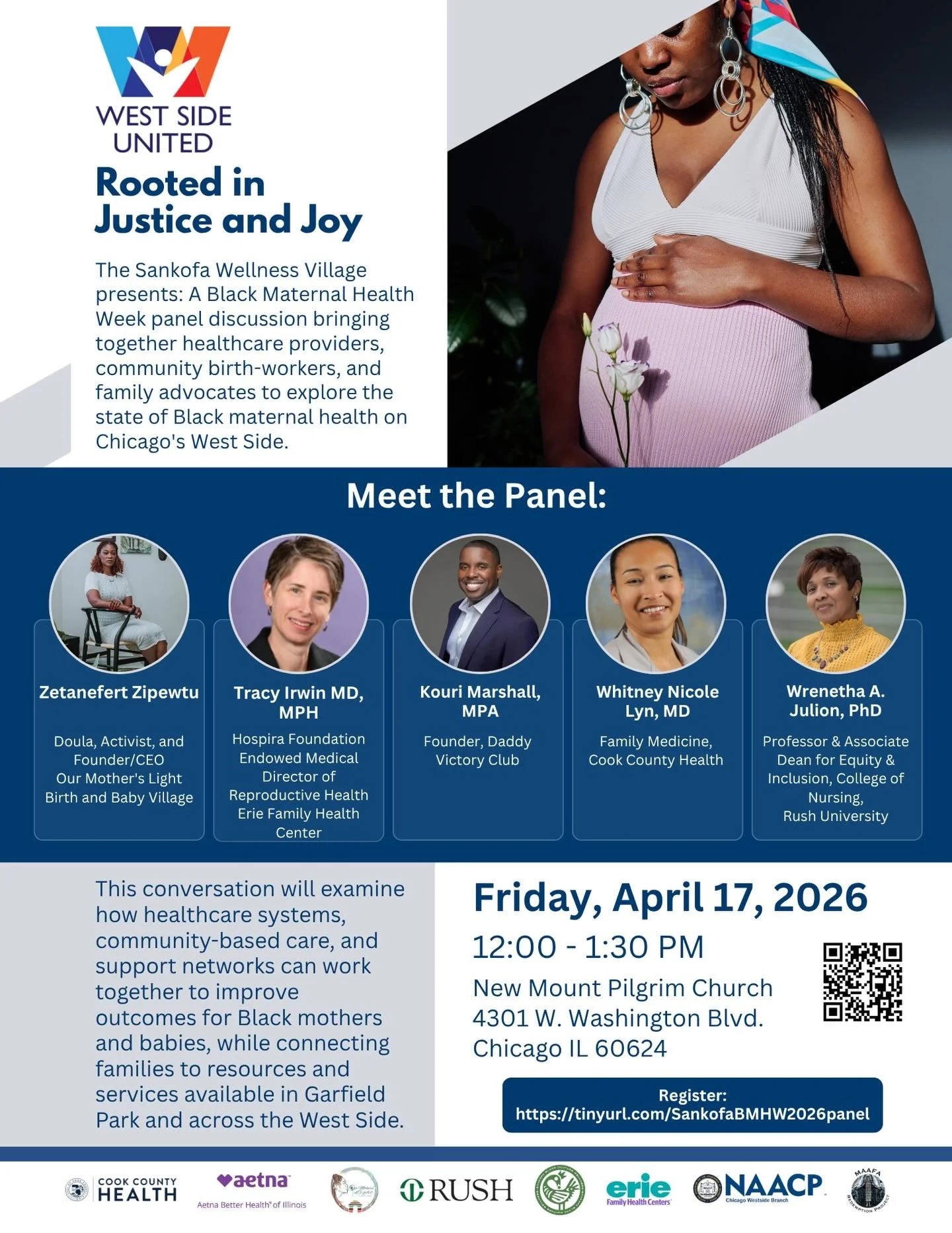 Join us for a powerful Black Maternal Health Week panel bringing together healthcare providers, community birth workers, and advocates to explore the state of Black maternal health on Chicago&rsquo;s West Side.

Hear from an incredible panel of leade
