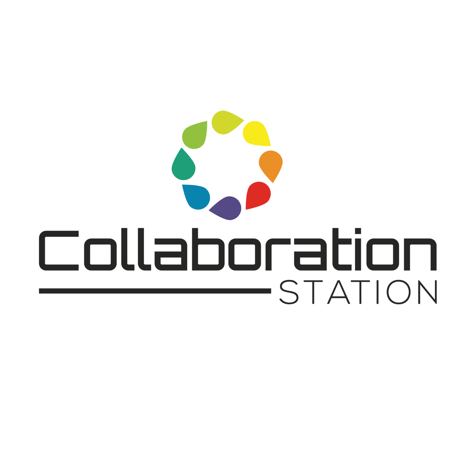 Logo for the Collaborative Station living lab with a colorful abstract design and the words 'collaboration station' in stylized text.