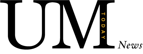 UM news logo, featuring vertical yellow text that reads "TODAY" on the letter M.