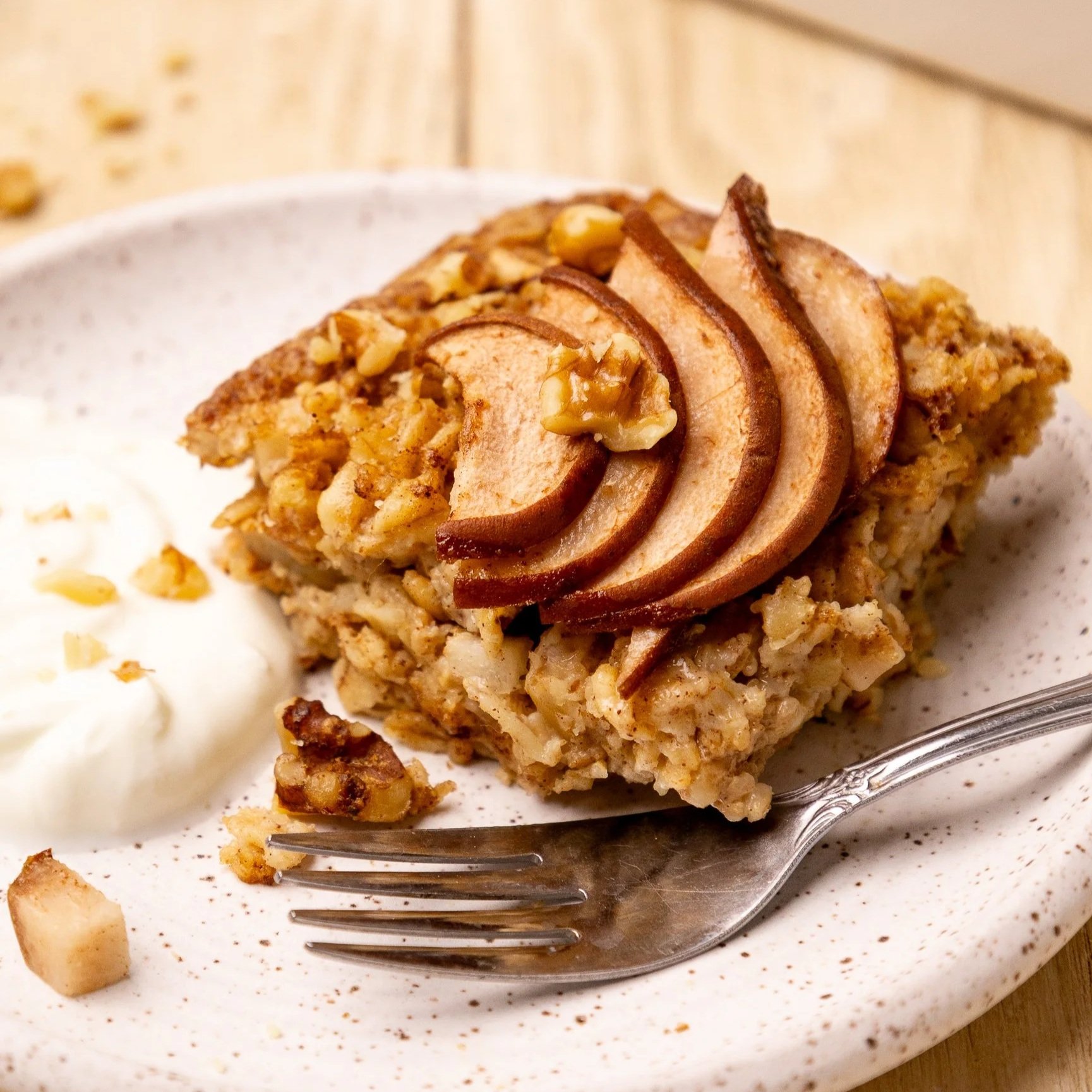 Pear Brown Butter Walnut Baked Oatmeal