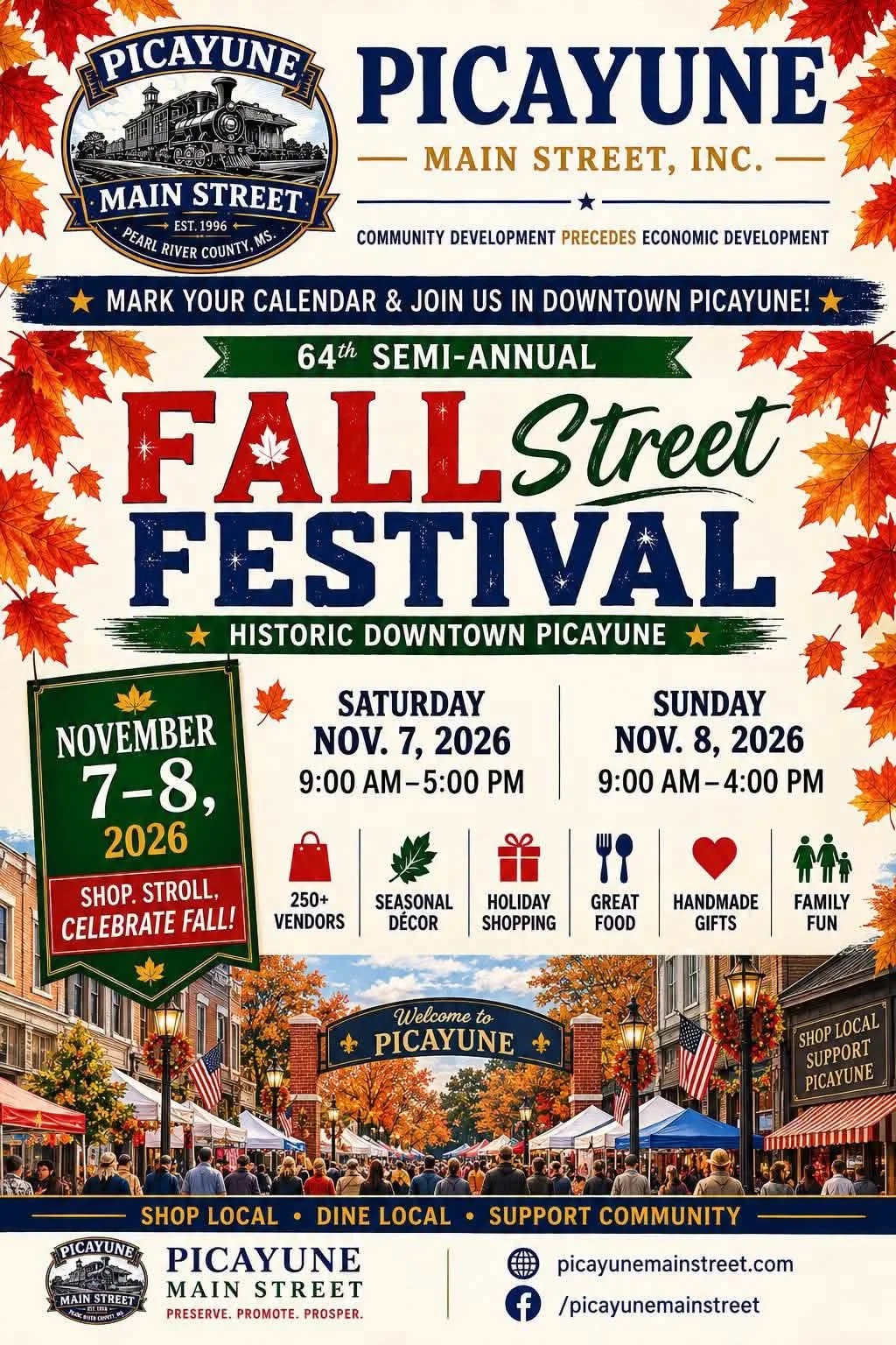 64th Semi-Annual Fall Street Festival – Downtown Picayune