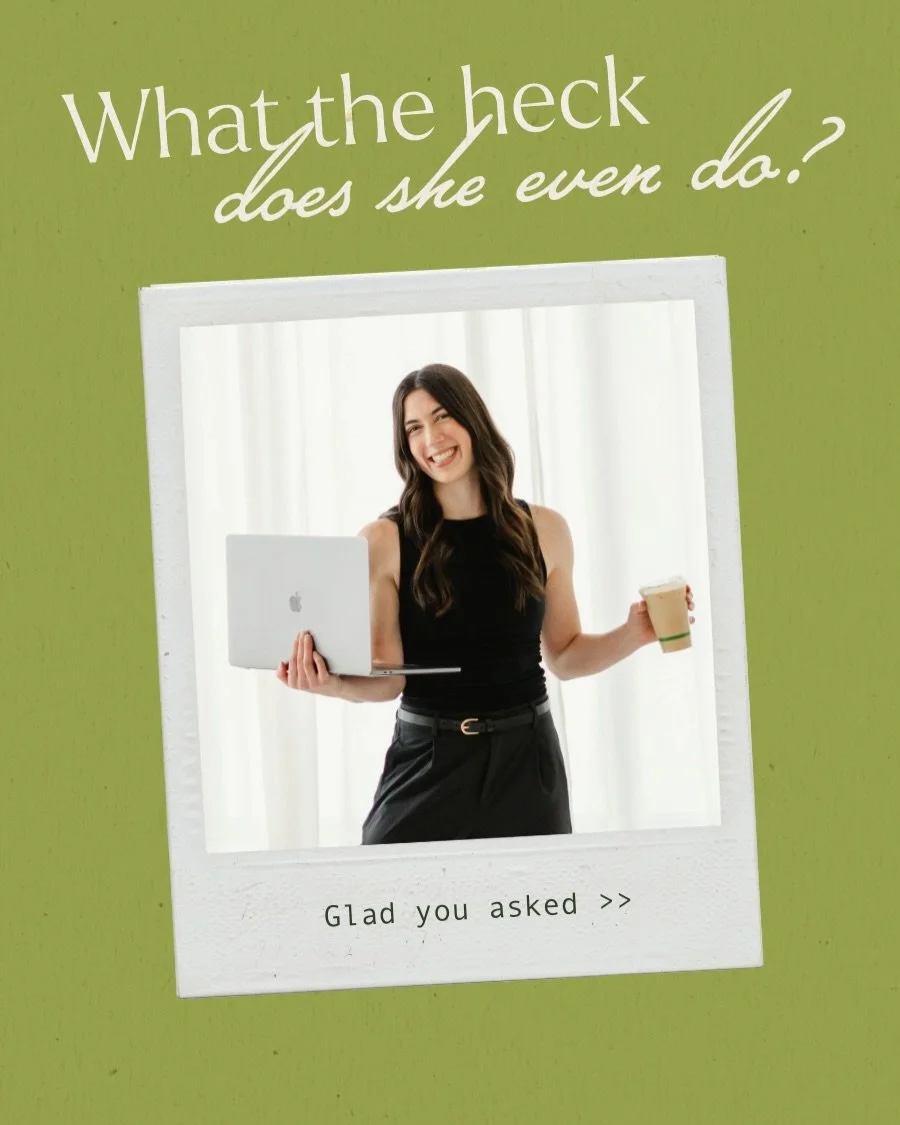 New photos, new graphic, and an answer to &ldquo;wait, what do you actually do?&rdquo;

Now booking September! Message me or visit my website to reserve your spot👩&zwj;💻

#marketingservices #graphicdesignservices #smallbusinessmarketing