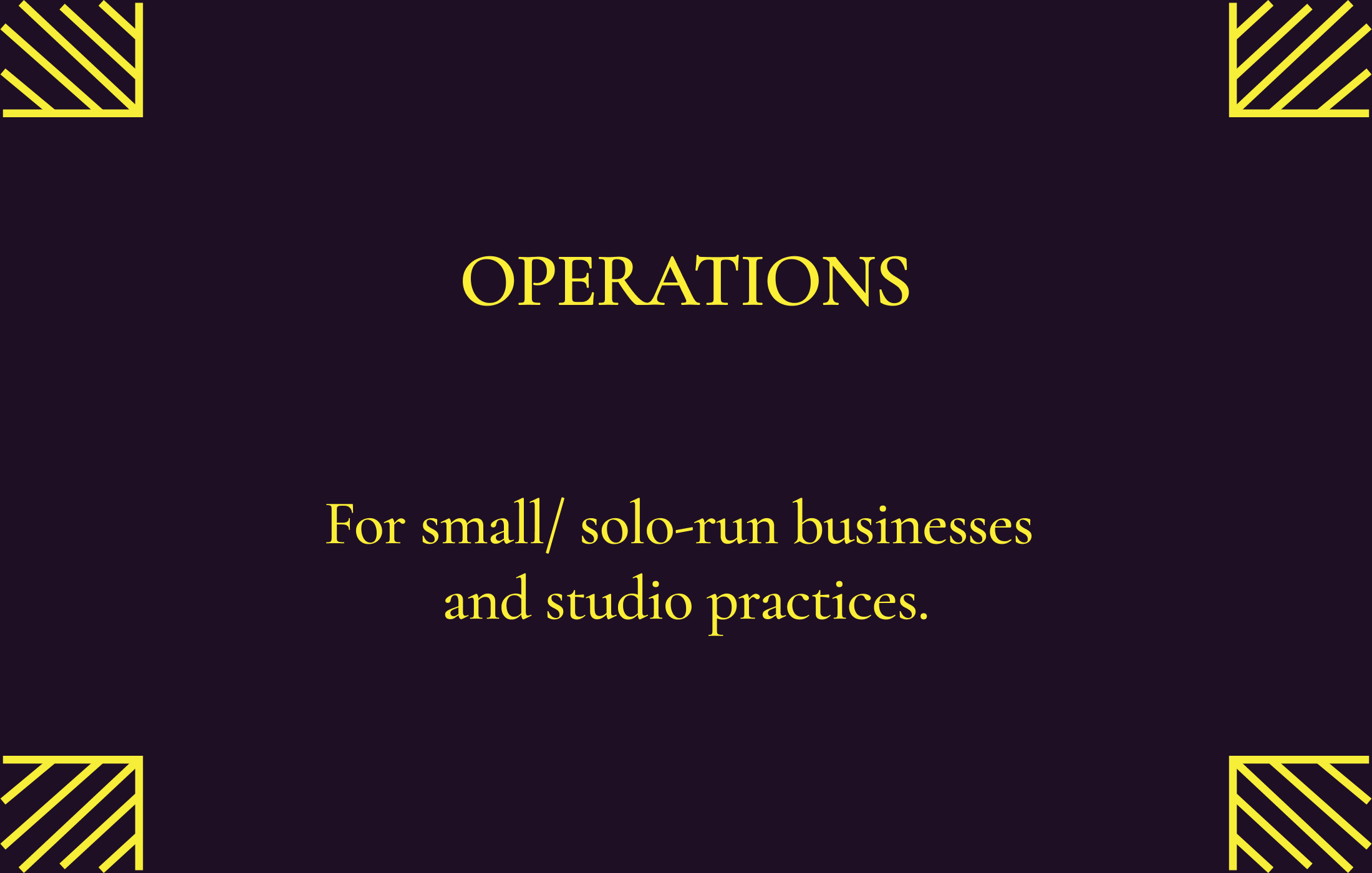 A brief overview of what operations is all about.