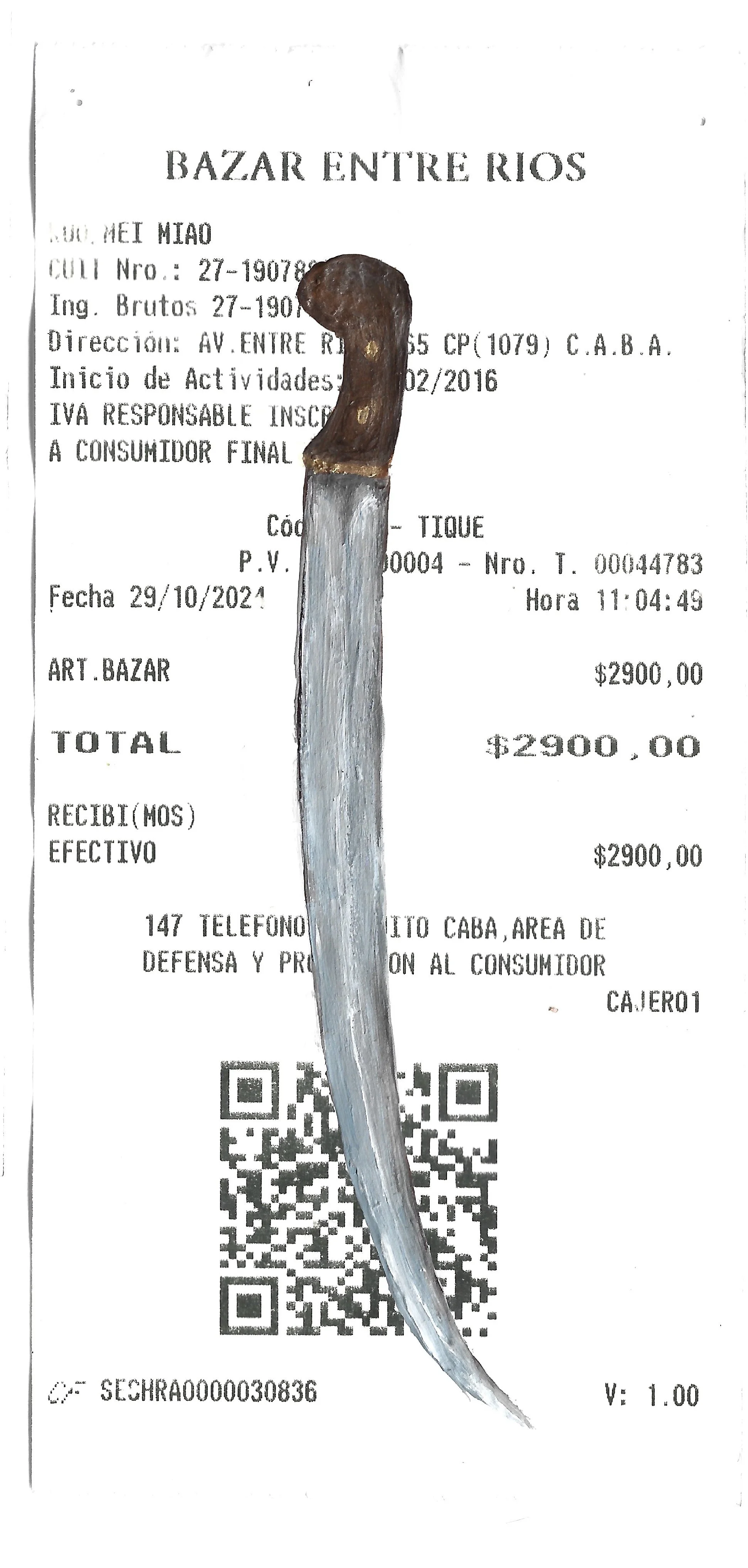 [DISPONIBLE] Ticket 19. Acrílico sobre ticket - 8 x 15,5 cm - 2024