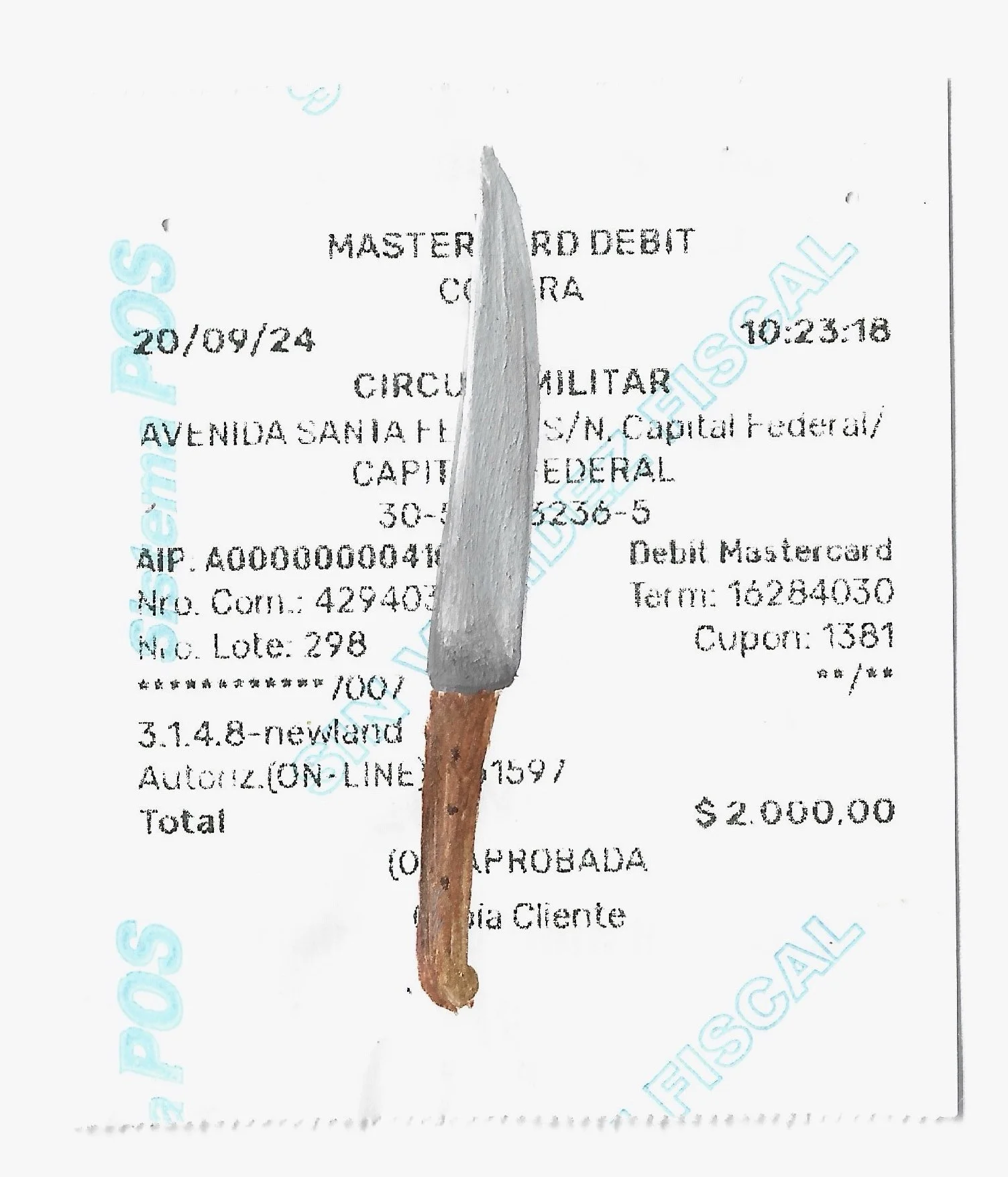 [DISPONIBLE] Ticket 06. Acrílico sobre ticket - 5,5 x 6,5 cm - 2024
