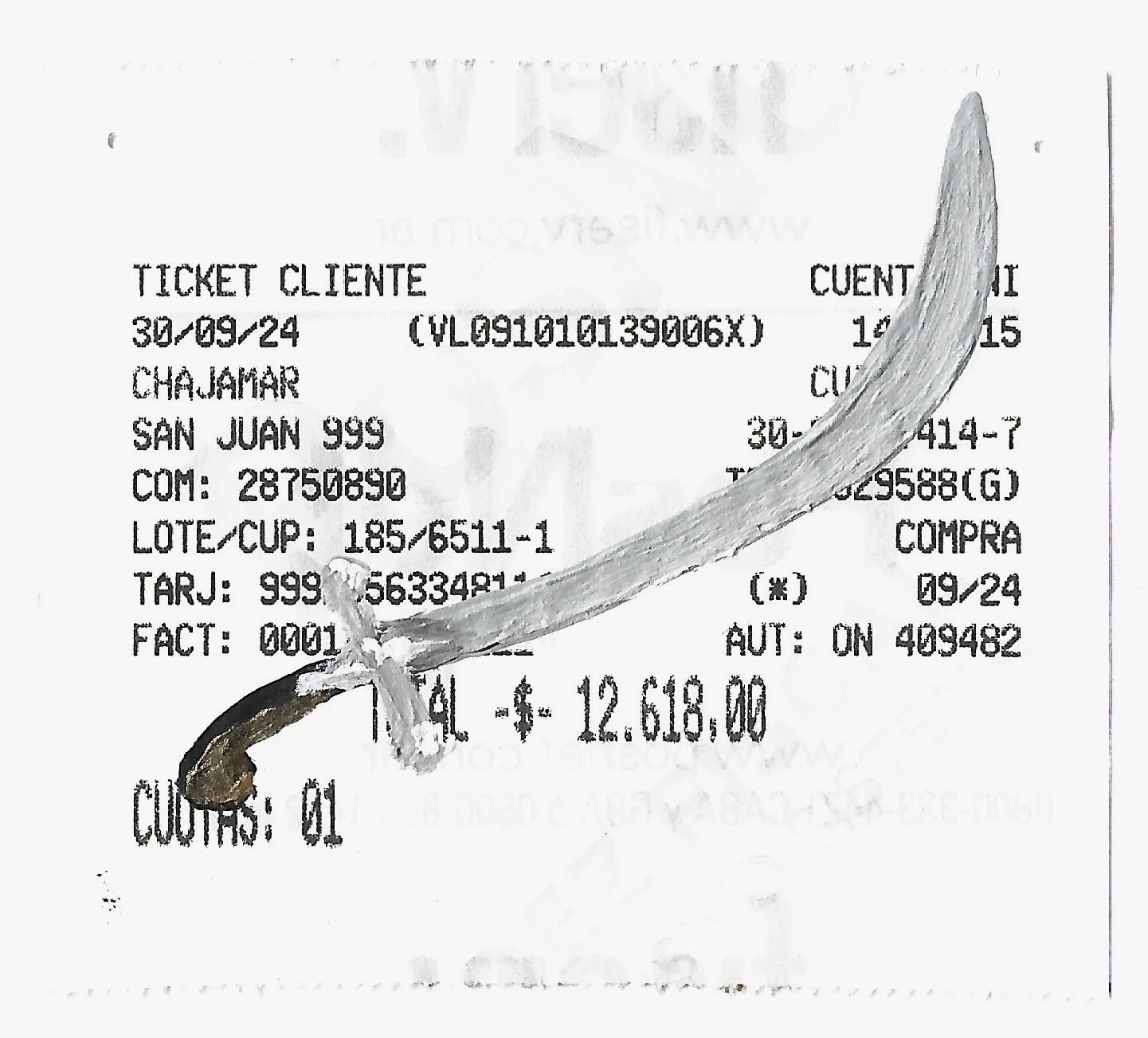 [DISPONIBLE] Ticket 01. Acrílico sobre ticket - 6 x 5 cm - 2024