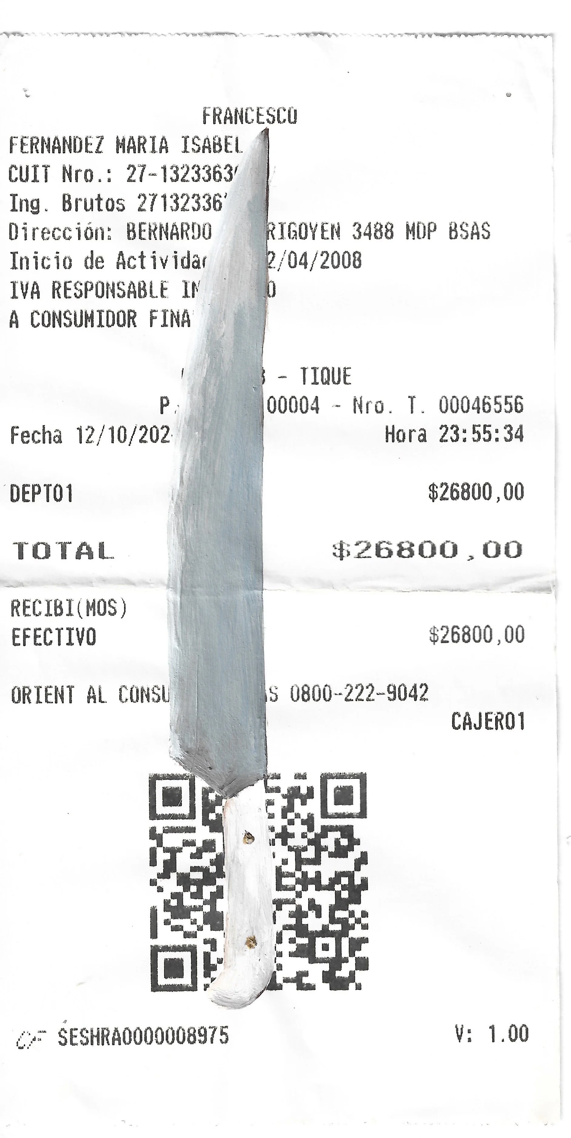 [DISPONIBLE] Ticket 22. Acrílico sobre ticket - 8 x 15 cm - 2024