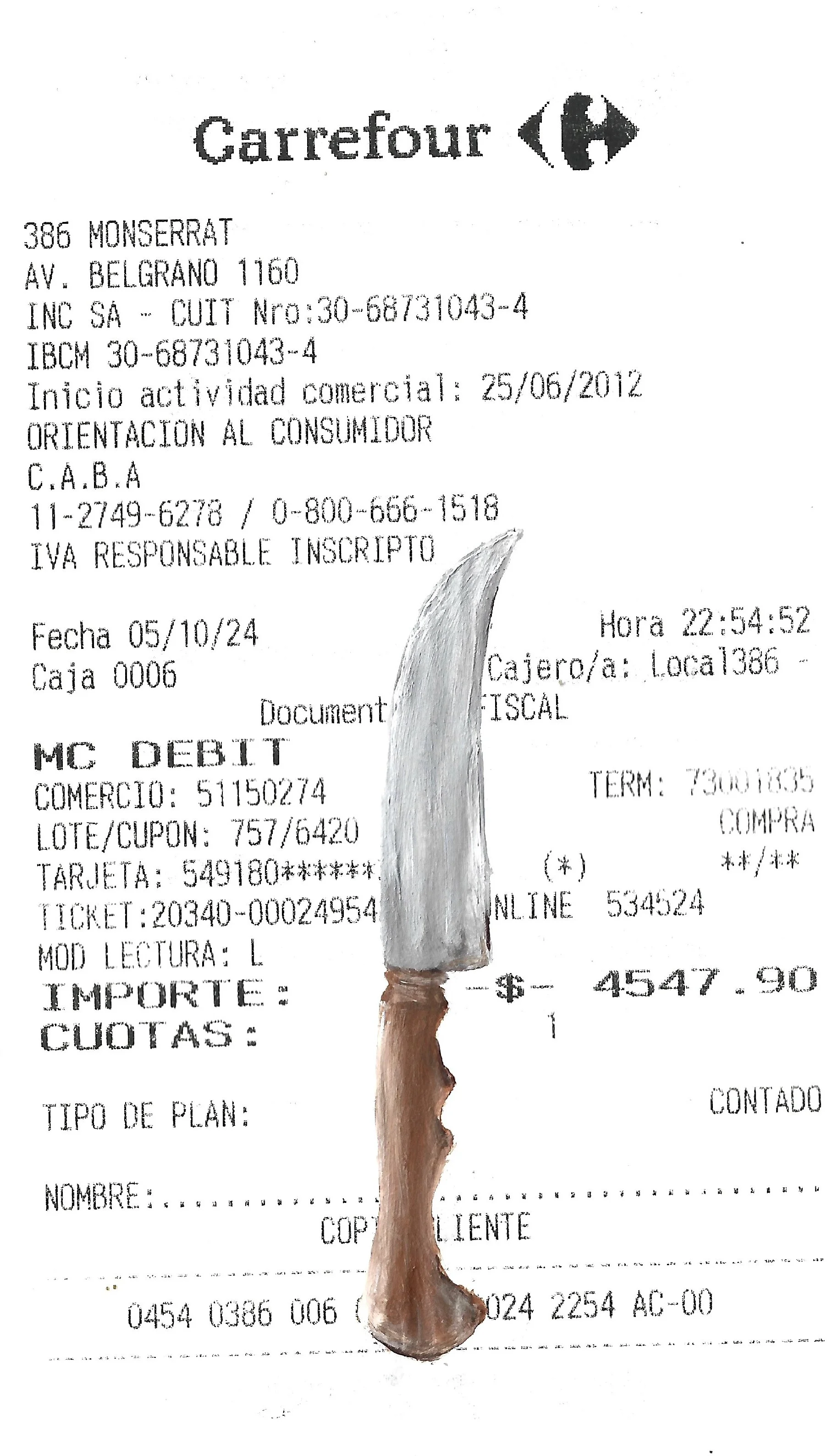 [DISPONIBLE] Ticket 16. Acrílico sobre ticket - 8 x 14 cm - 2024