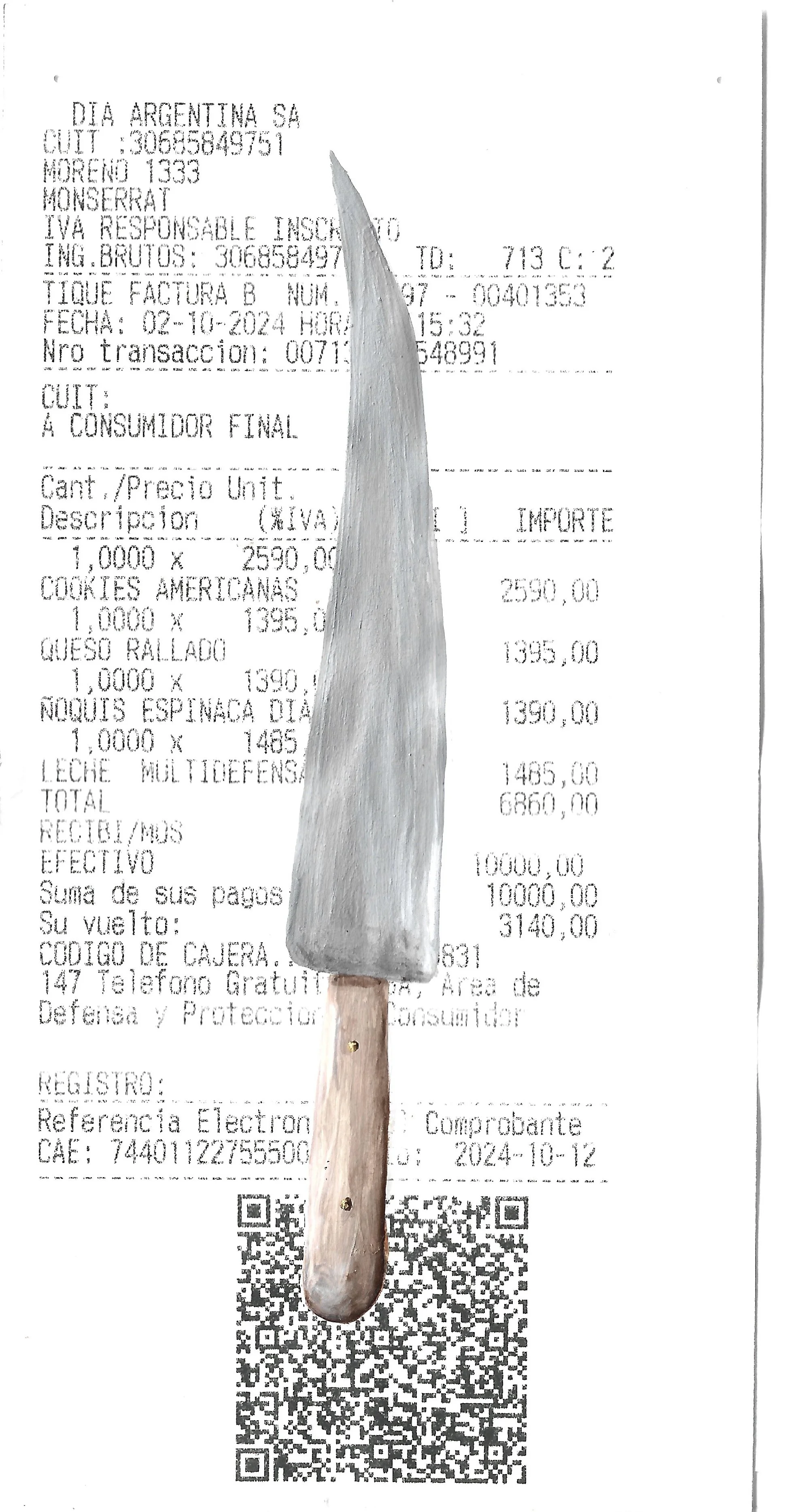 [DISPONIBLE] Ticket 17. Acrílico sobre ticket - 8 x 15,5 cm - 2024