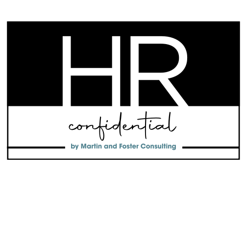 Logo for HR Confidential – a specialized service by Martin and Foster Consulting offering private HR guidance for individuals. Clean, bold design focused on discretion and professionalism.