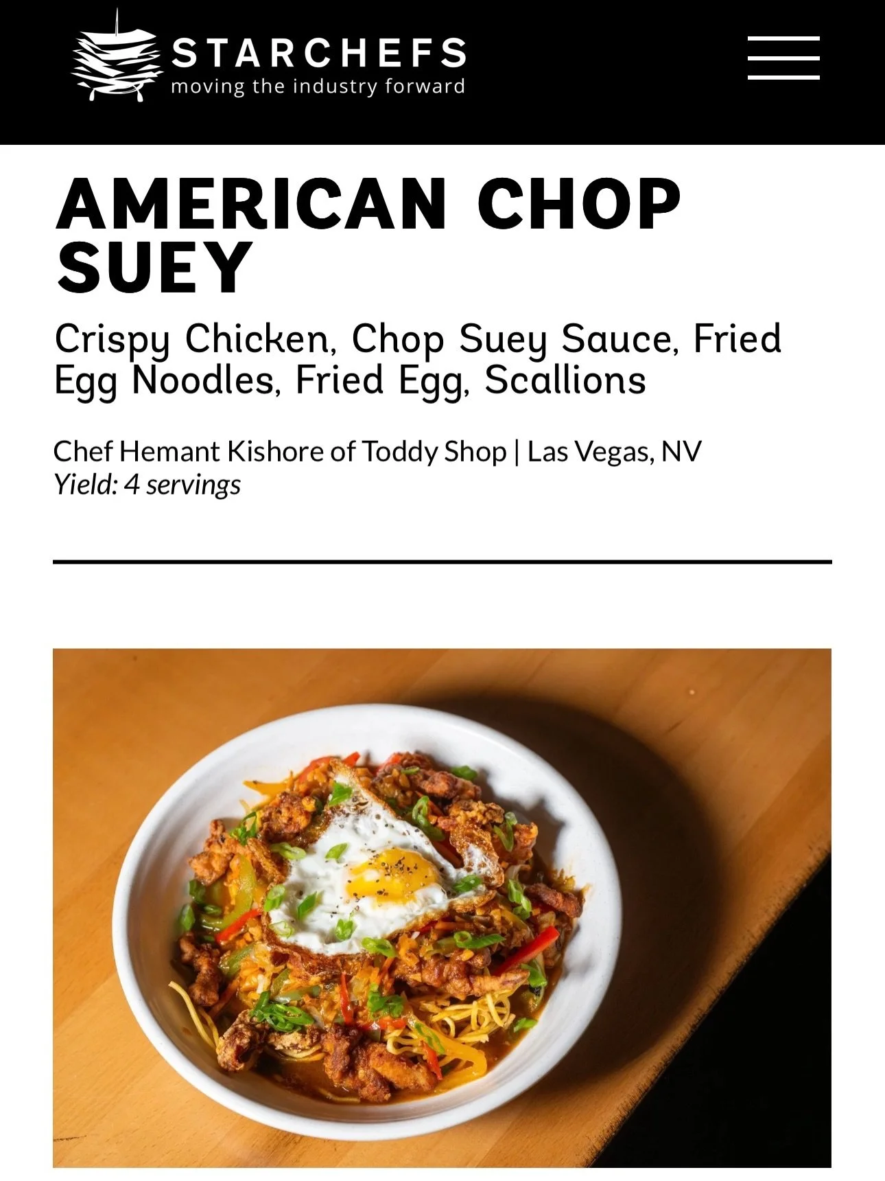 Thrilled to have our American Chopsuey Recipe featured on @starchefs 🙏🏽 

To read about the history and origin of this dish and to view the recipe, visit our blog page (Link in Bio) 

Comment "Recipe" and I'll send you the direct link.

?