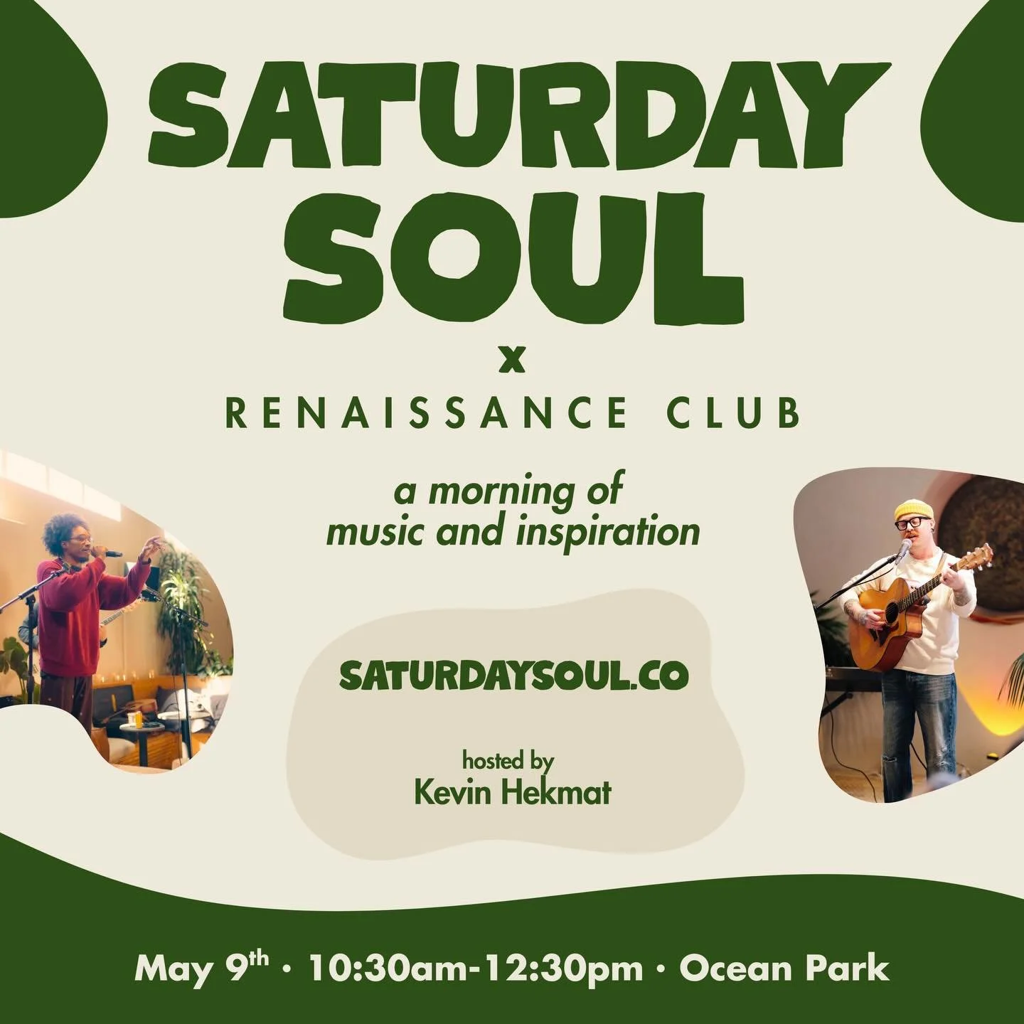 Saturday Soul is BACK. May 9. 🌅

A morning of music, performances, and inspiration made for the soul.

We&rsquo;ll be at MUD/WTR :gather and this time, we partnered up with @renaissanceclub.la to make it even bigger!

Come get your weekend reset. Ti