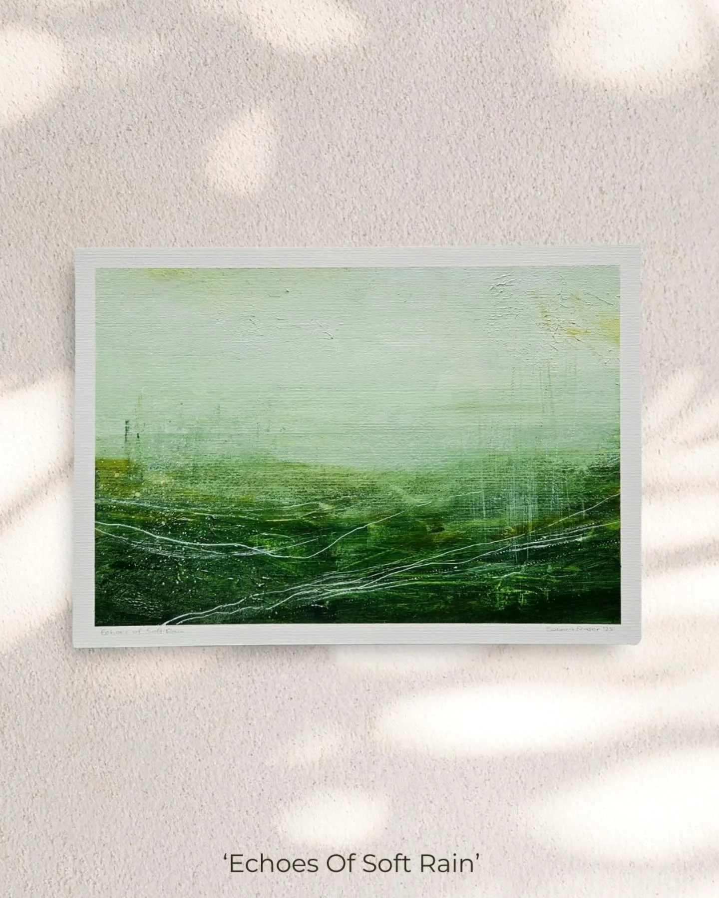 .
'Echoes of Soft Rain' 2025
297 x 420mm
Mixed media on Fabriano 400gsm cold-pressed acrylic paper

Available ✨️ 

www.sabrinafraserart.com

#artforsale #abstractartforsale #nzartist #contemporarynzart #mixedmediaart #inspiredbynature #artcollectors 