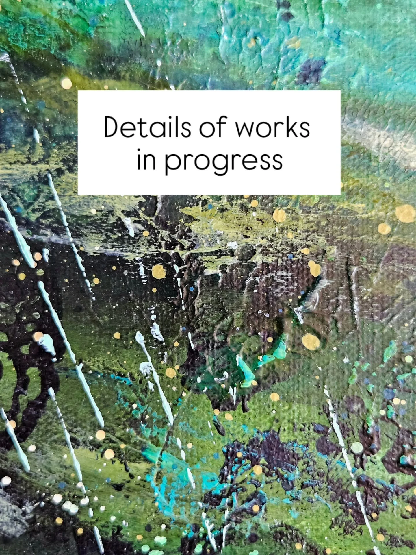 Delicious textures from 6 paintings in progress ✨️

After some reflection, looking at previous works of mine that love and why, refocusing, writing down words of how I want my new works to feel, remembering the techniques and textures that I love to 