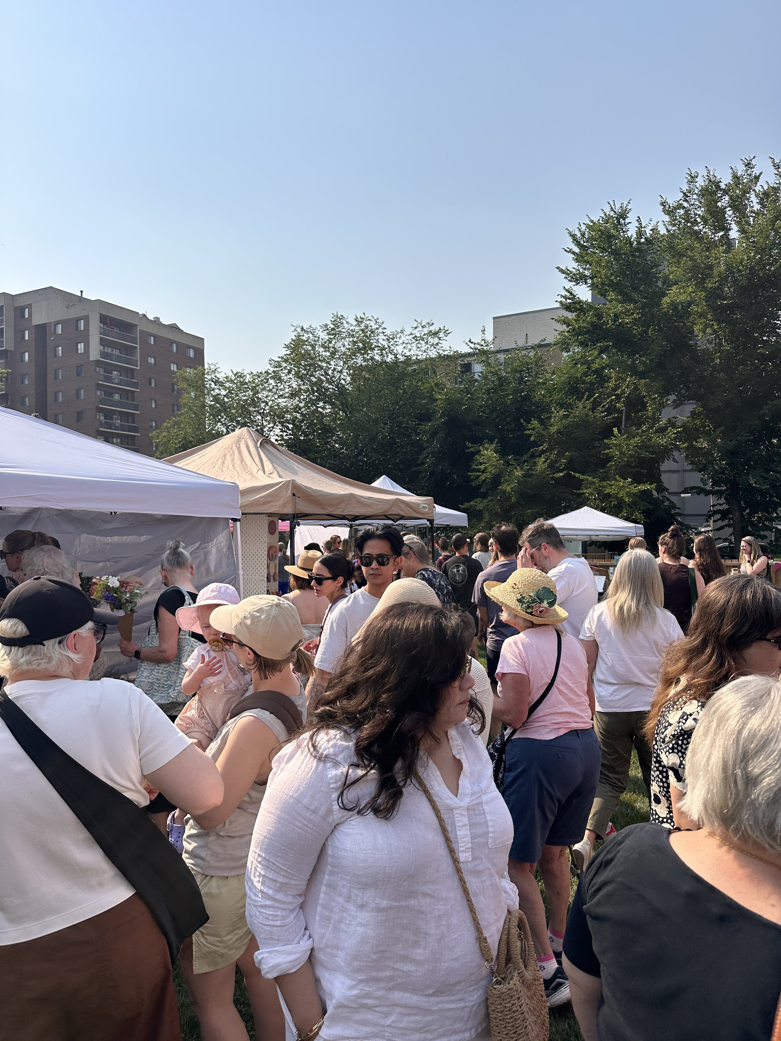 Visitors to the flower market