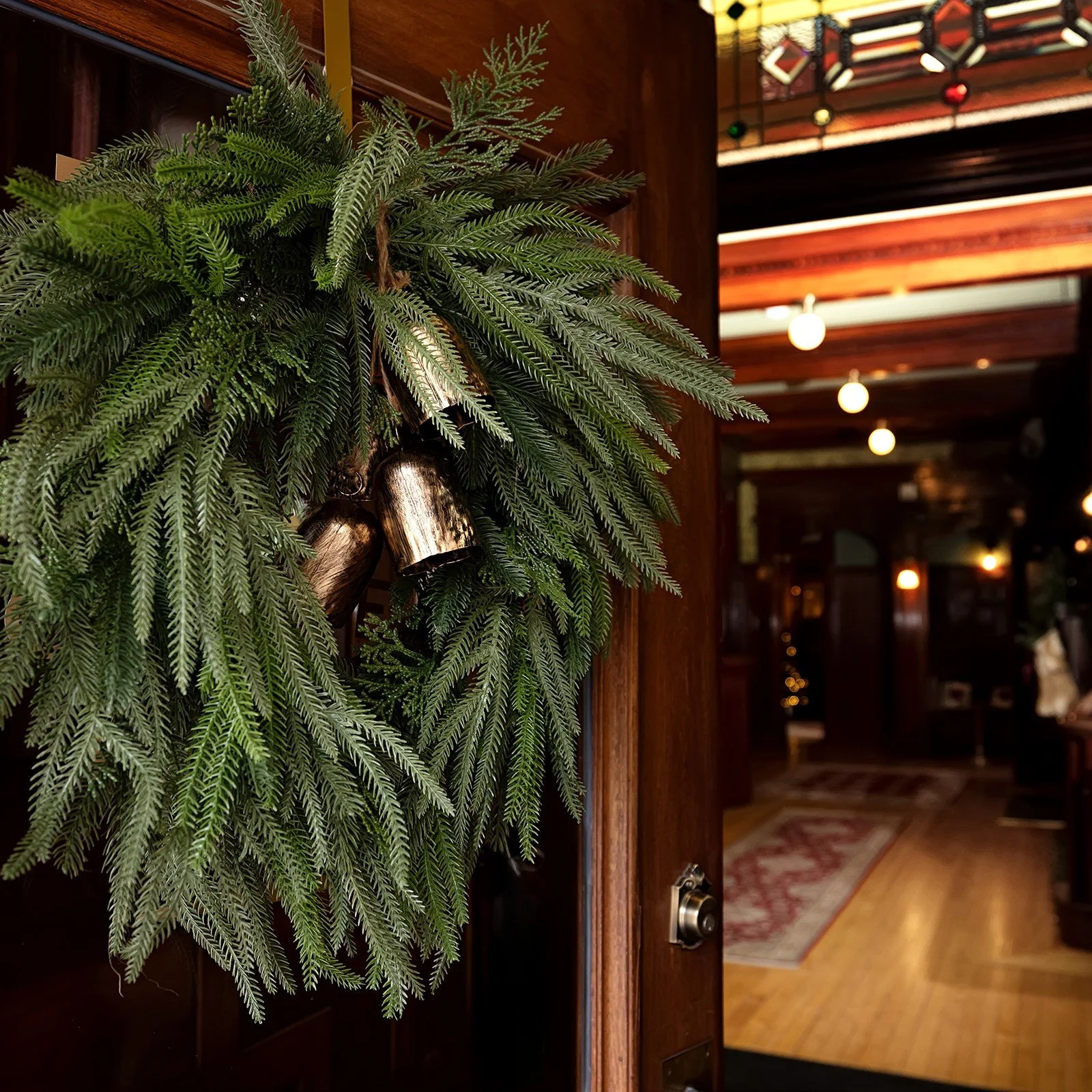 Wreath on the front door of Lougheed House