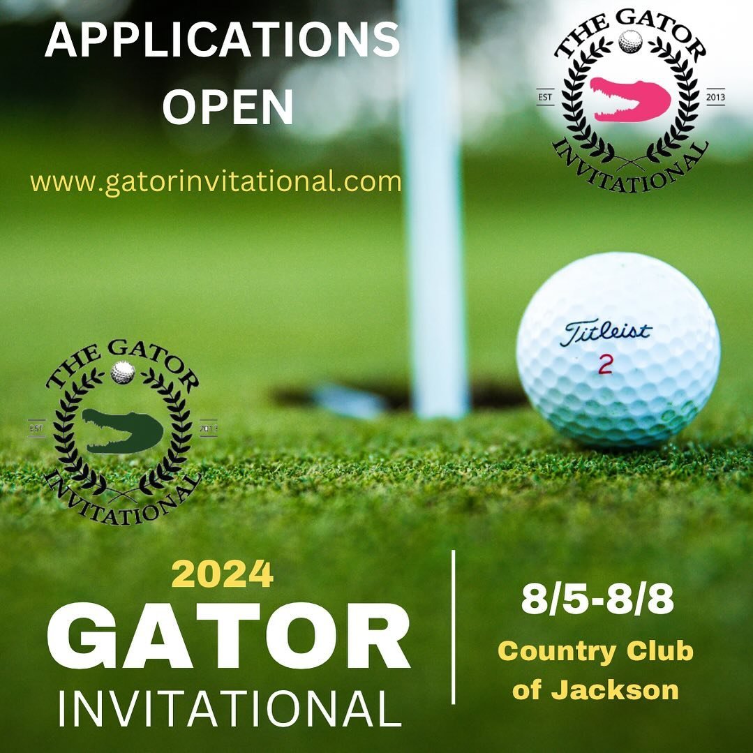 🚨 APPLICATIONS OPEN🚨
2024 Gator Invitational. Visit our website or click link in bio to apply

The 2024 Gator will host an elite field of boys and girls at the @countryclubofjackson in Jackson, MS&hellip;home of the @pgatour @sanderson_champ. Visit