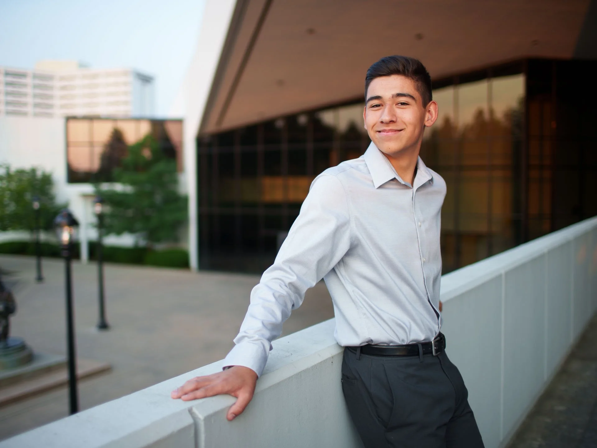 Spokane Senior Photo Session of boy in Downtown Spokane, WA