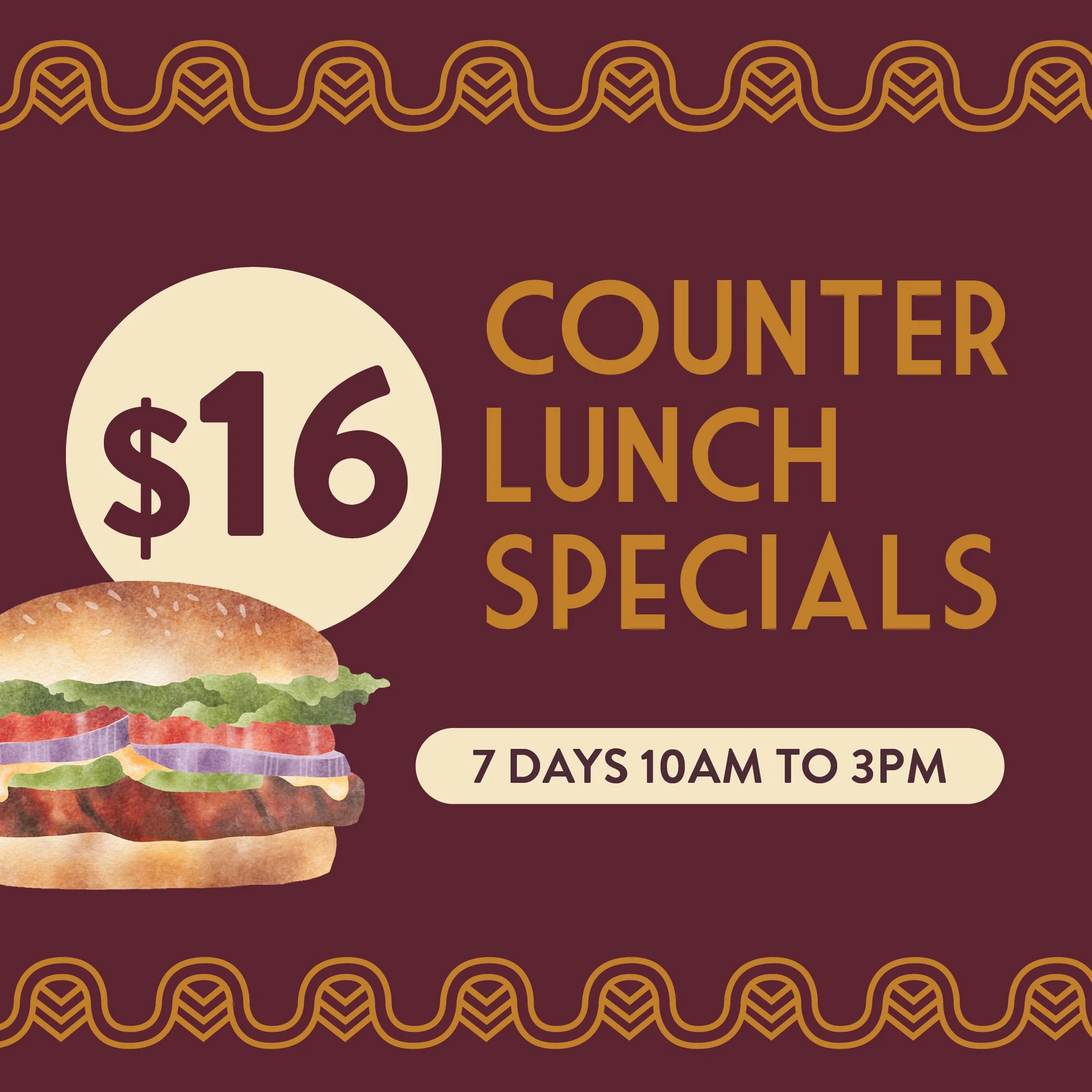 $16 COUNTER LUNCH SPECIALS