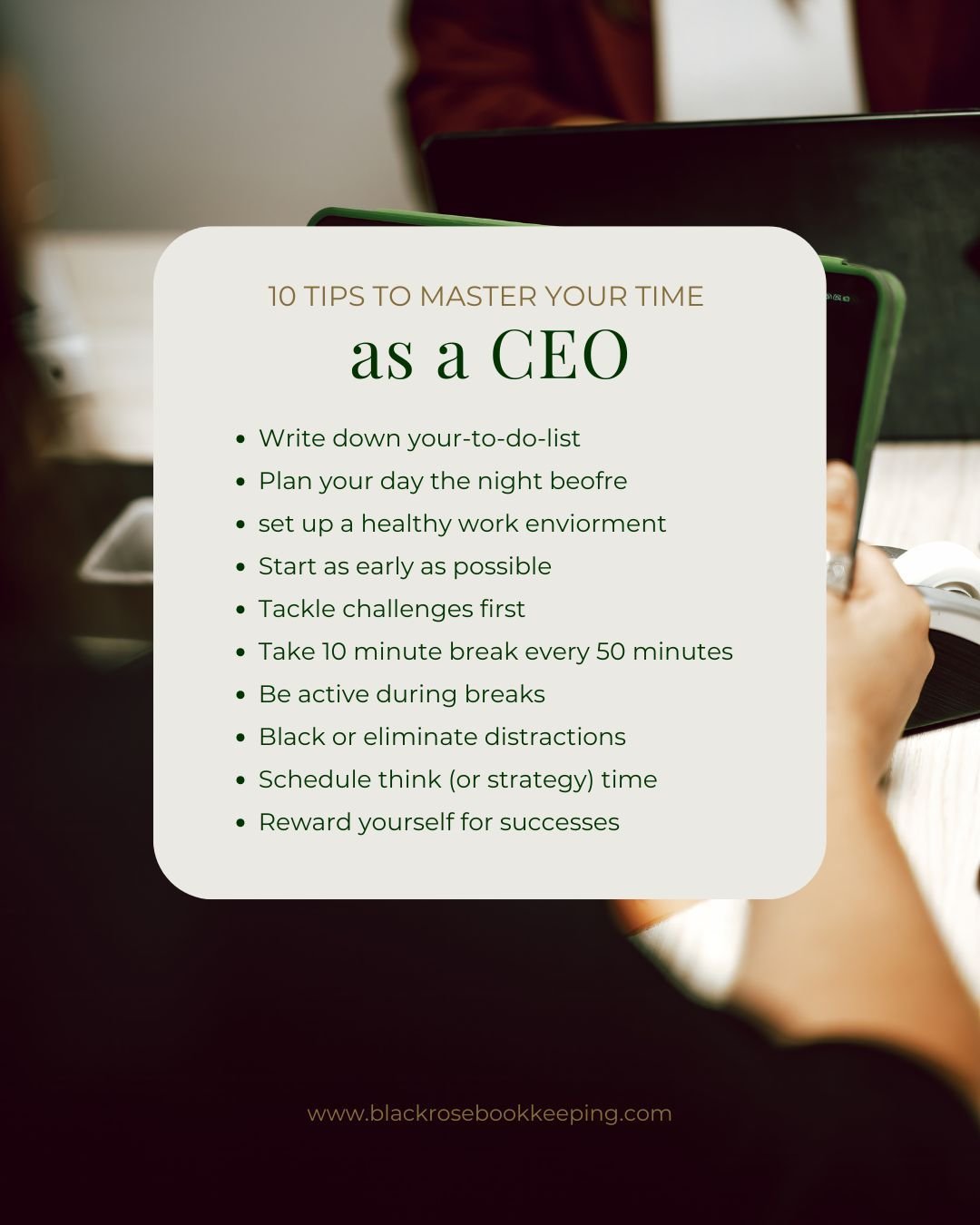 Managing your time can be one of your hardest skills to master. Whether you are self-employed or work a &quot;desk job&quot;, the struggle is real!

Did you know that small business (one ito nine employees) spend 15 hours every week on adminsitrative