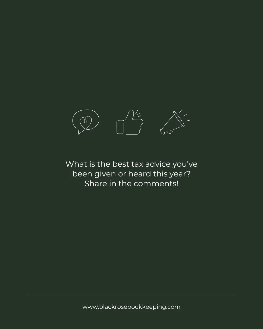 hat&rsquo;s the best tax advice you&rsquo;ve ever received? 💬💸
Was it about saving receipts, planning ahead, or hiring a pro? Drop your favorite tax tip in the comments&mdash;we're all about learning from each other! 👇 

#bookkeeping #accounting #