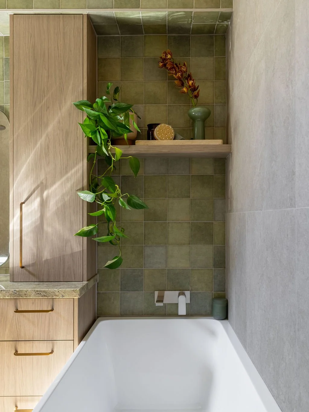 Green tile bathroom