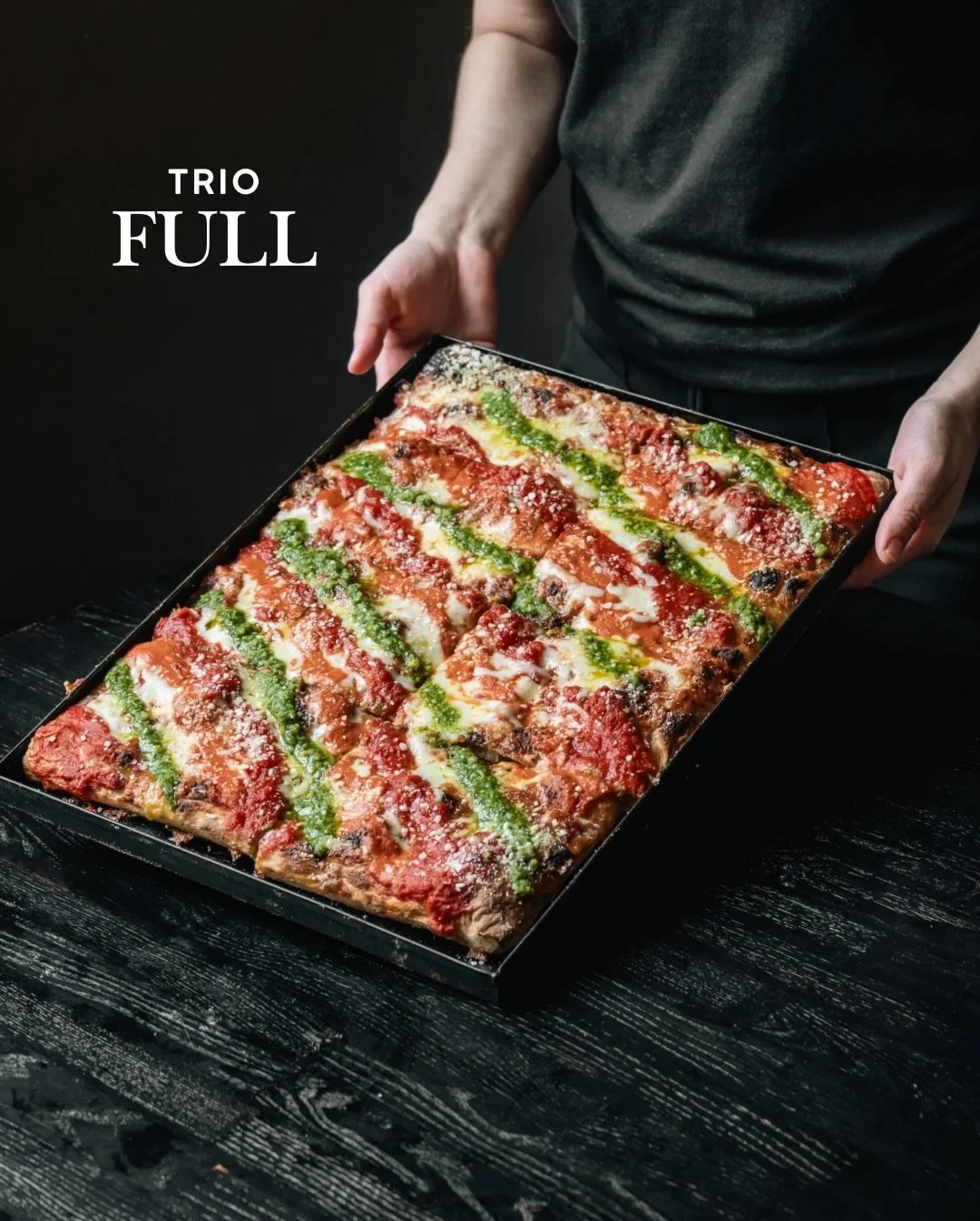 Our Trio pizza brings together our Italian tomato sauce, basil pesto, and vodka sauce &mdash; layered over our signature 85% hydration Roman-style crust.

Crispy. Airy. Built for flavor.

📍Florenza &mdash; East Boston