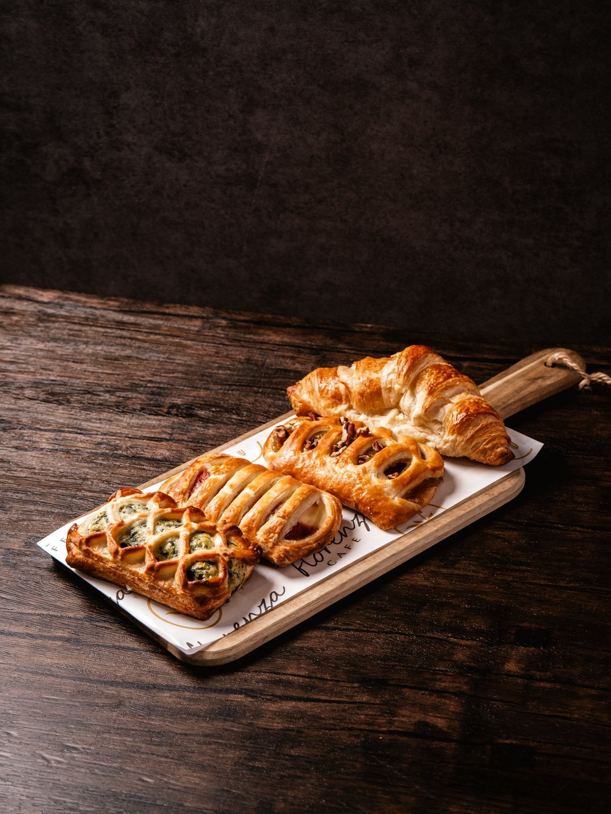Assorted pastries on a serving board