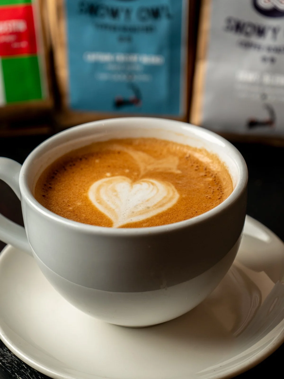 Cappuccino with heart-shaped latte art
