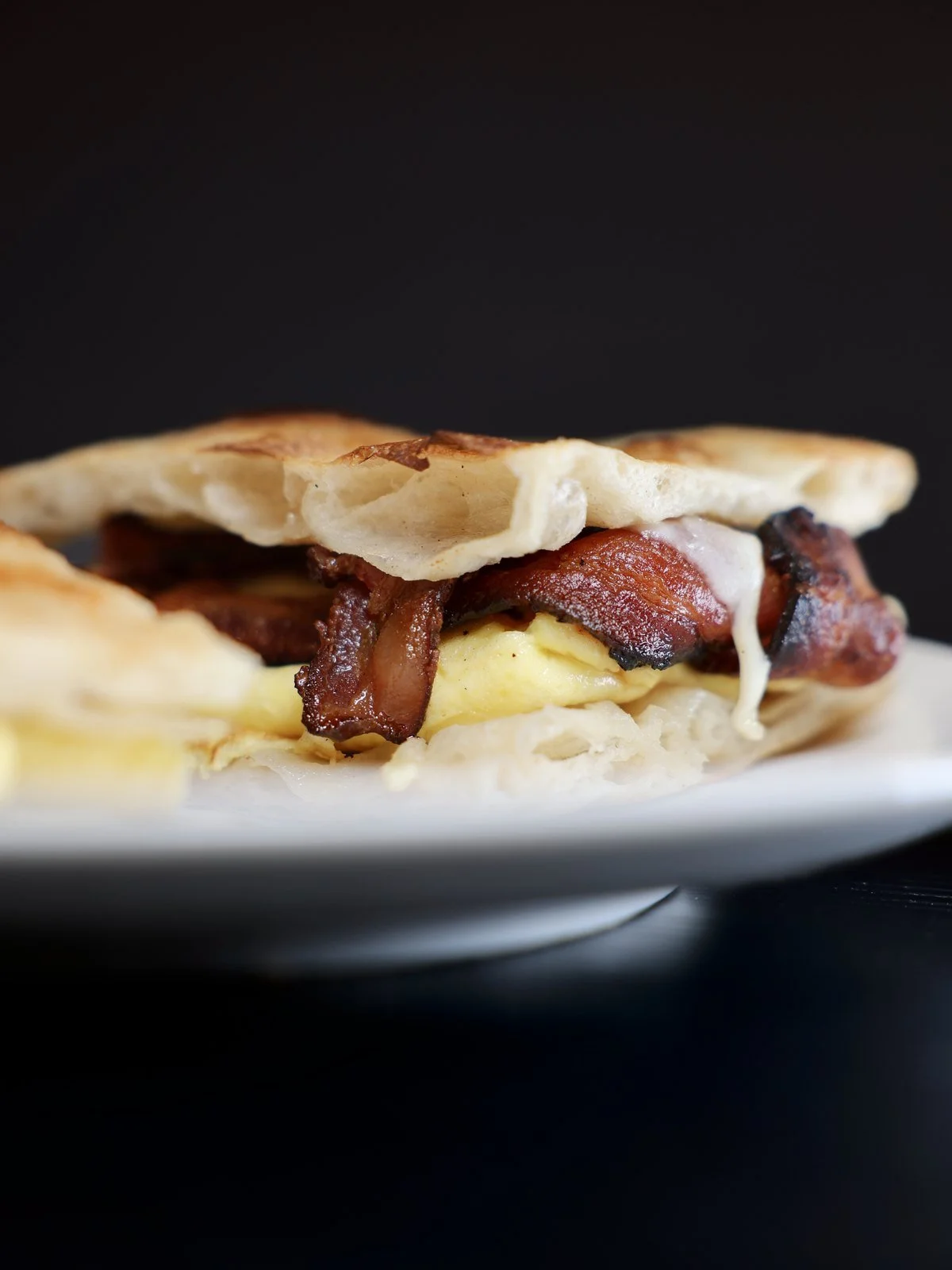 Bacon, egg and cheese breakfast panini at Florenza in East Boston