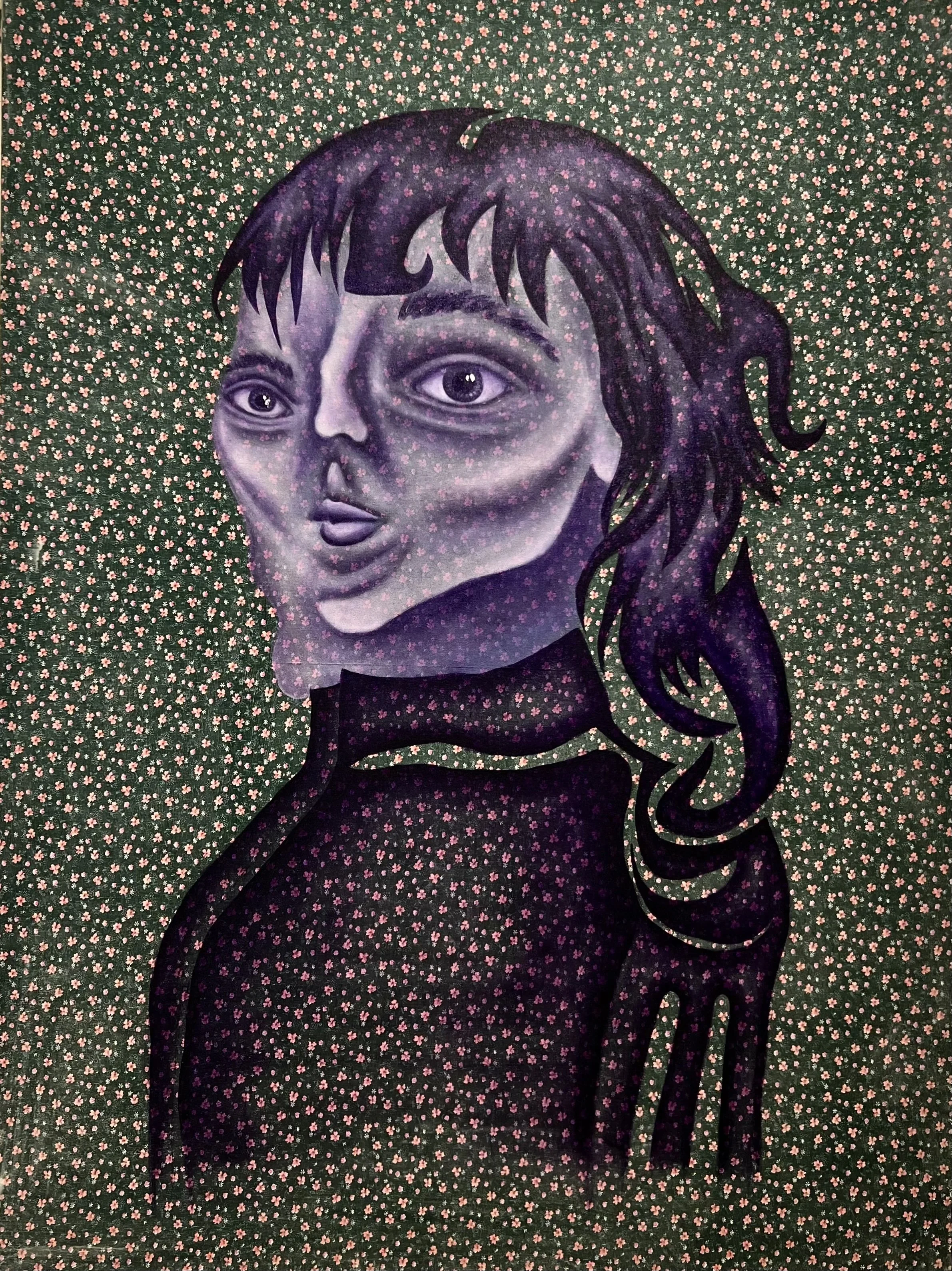 Carbon copy (1/2), oil on fabric on canvas, 30 in x 40 in, 2023 