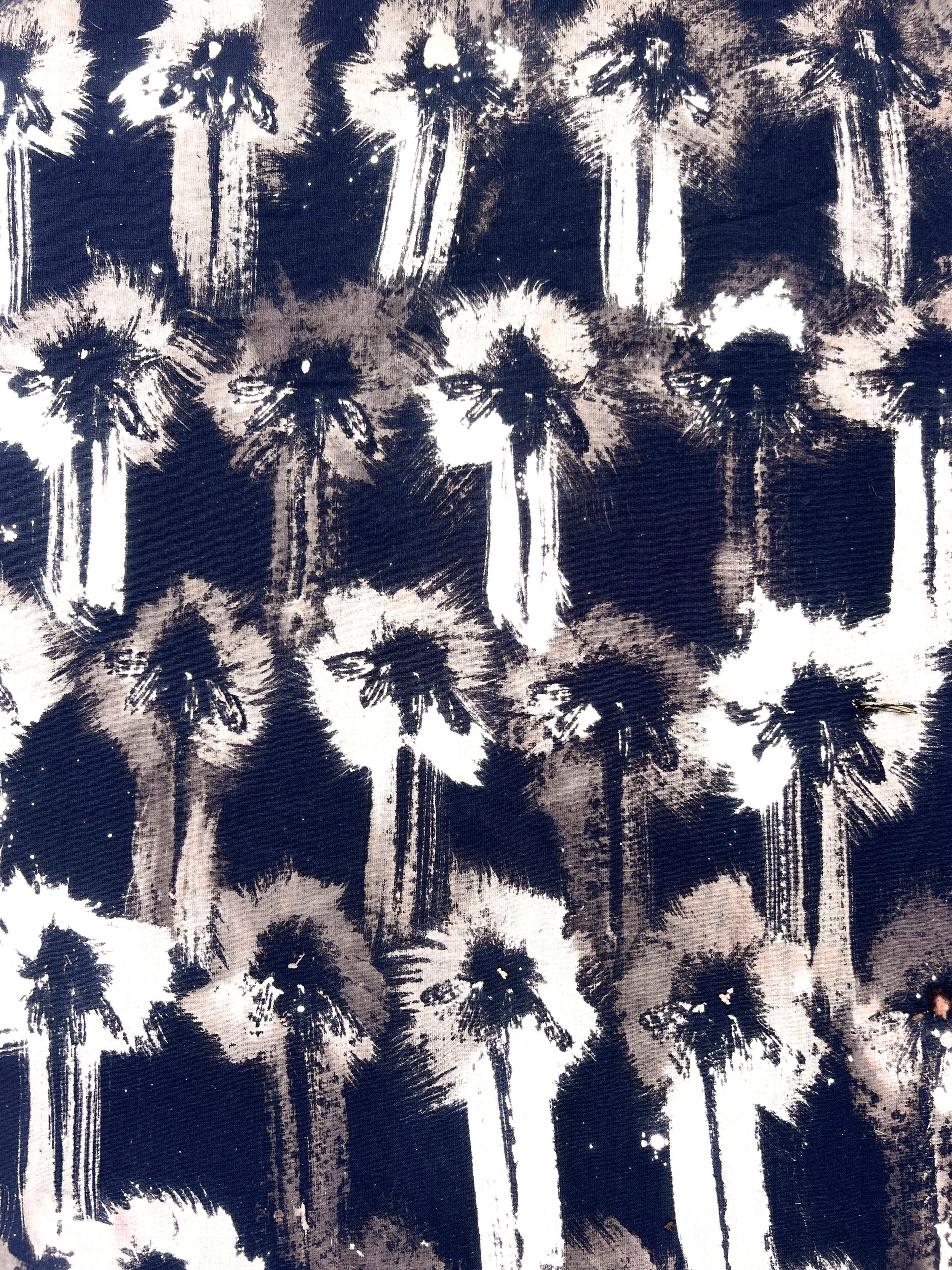 Floral Fossil Pattern (Navy), for "Sun Companions Cold Gaze," flower, bleach & cotton, 2025