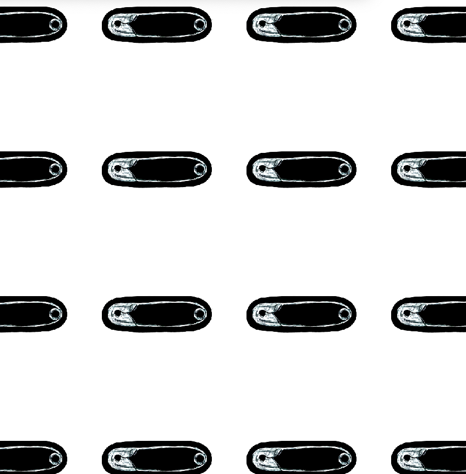 Pinned stripes, ink & gel pen & photoshop 