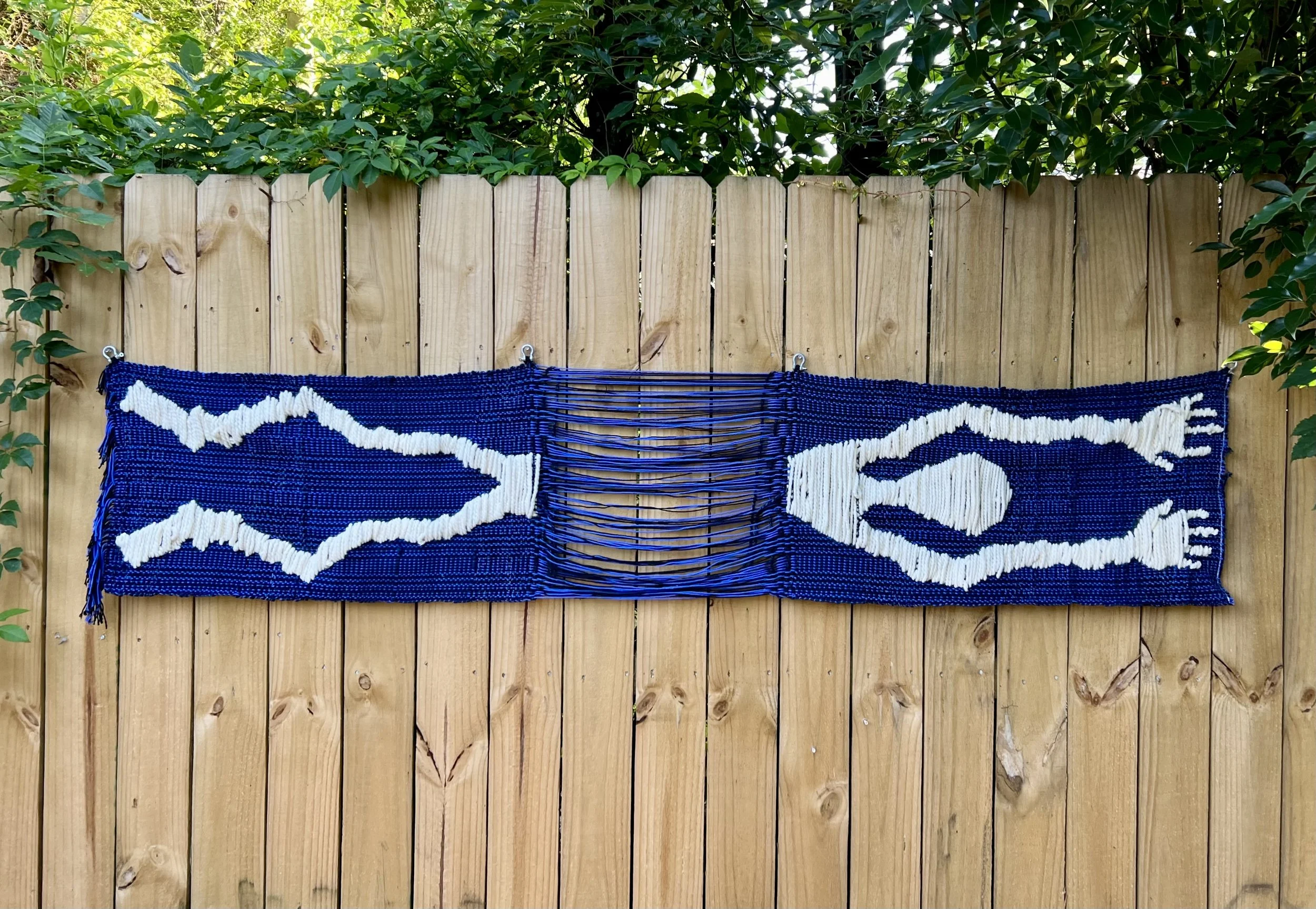 PLLD, tabby with M&W threading, 2/2 twill inlay, 2024 (back)