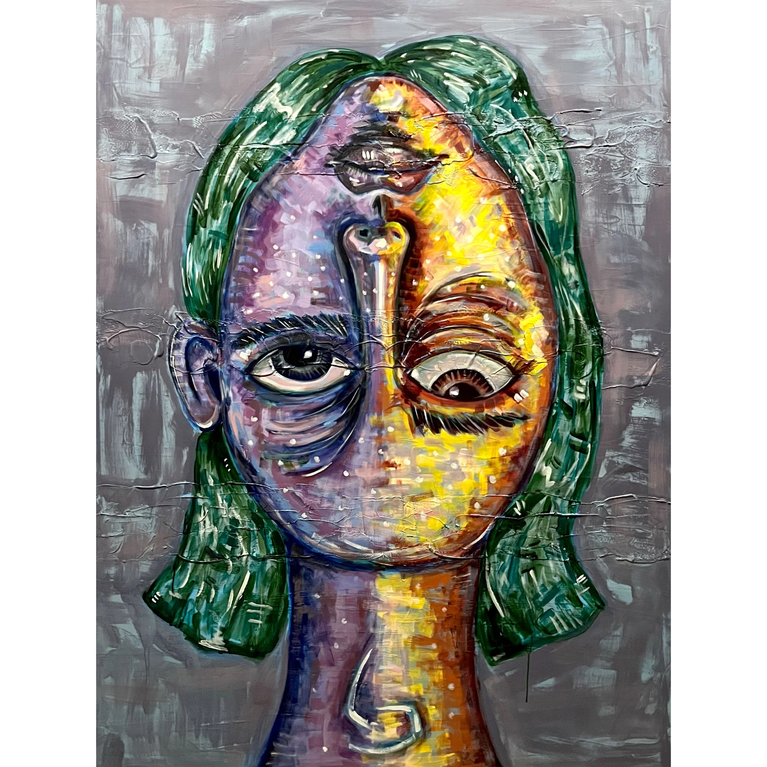 Self Portrait, 81 x 61 in, Acrylic on canvas, 2023