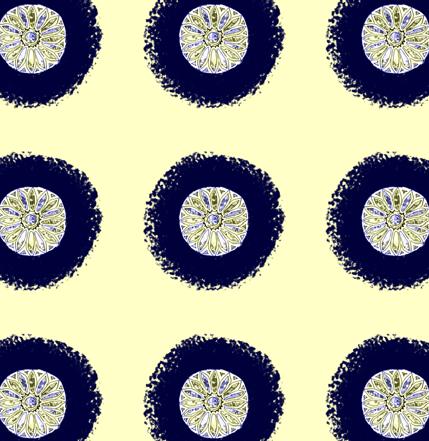 Glass Floral, ink & watercolor & photoshop