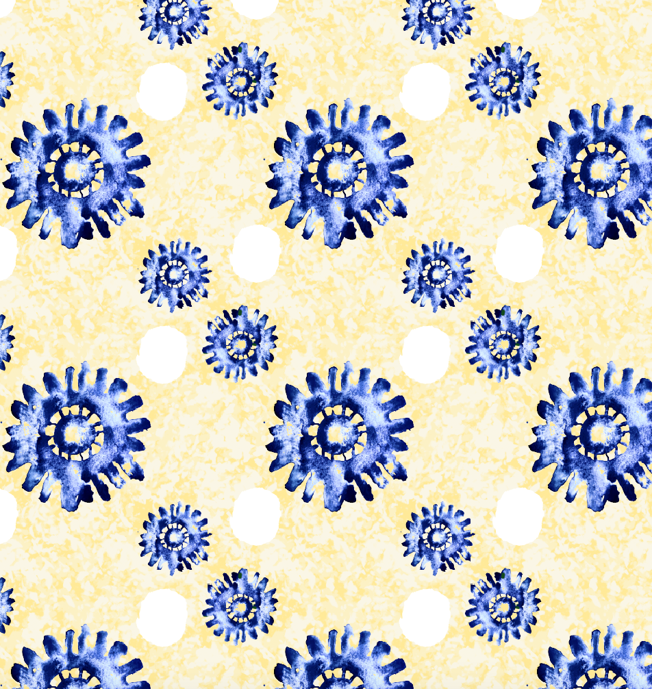 Blue Burst, watercolor & photoshop