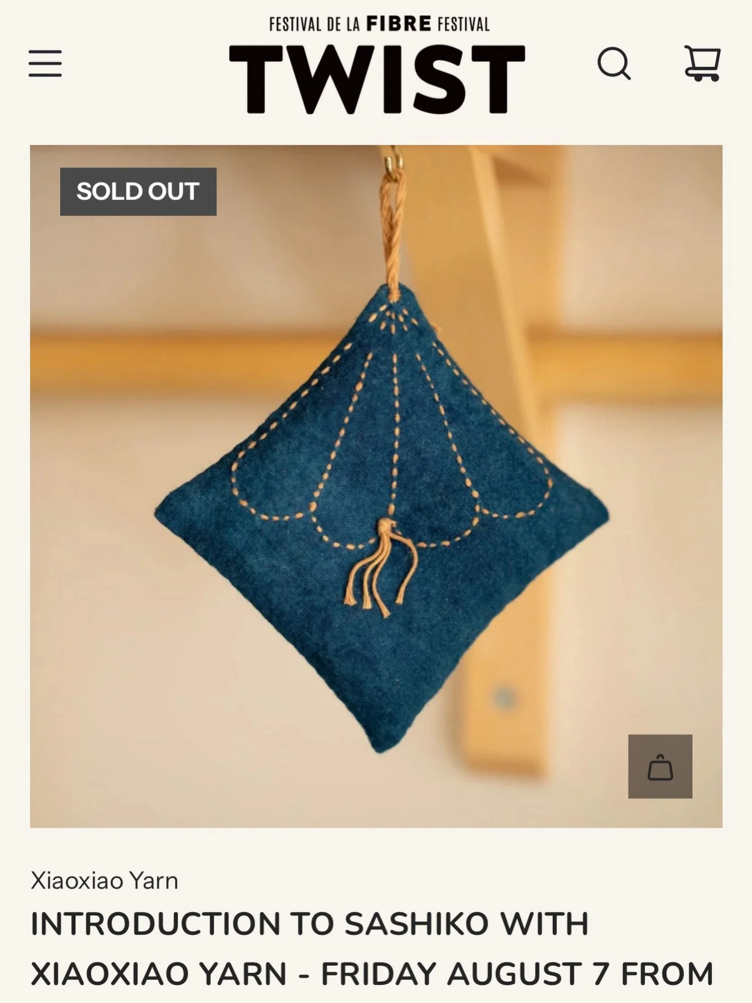 I&rsquo;ll be participating in this year&rsquo;s Twist Festival @festivaltwist with my workshop &ldquo;Introduction to Sashiko&rdquo; on August 7th. ✨ The workshop sold out last week. Thank you so much for all the love and enthusiasm for sashiko. 🧵 