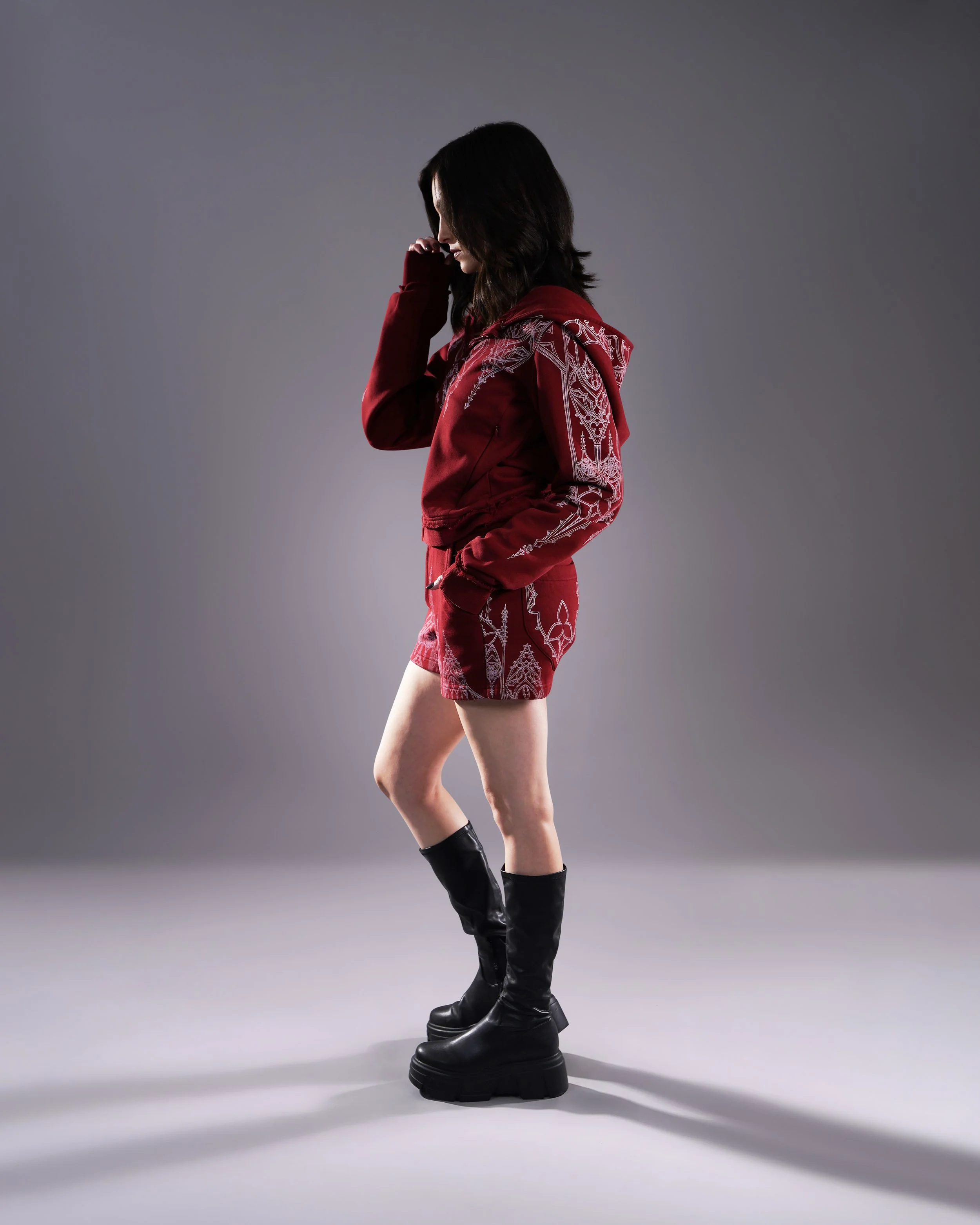 Artamiz Crimson Spire Burgundy Zip Up Hoodie Romantic Goth (5).jpg