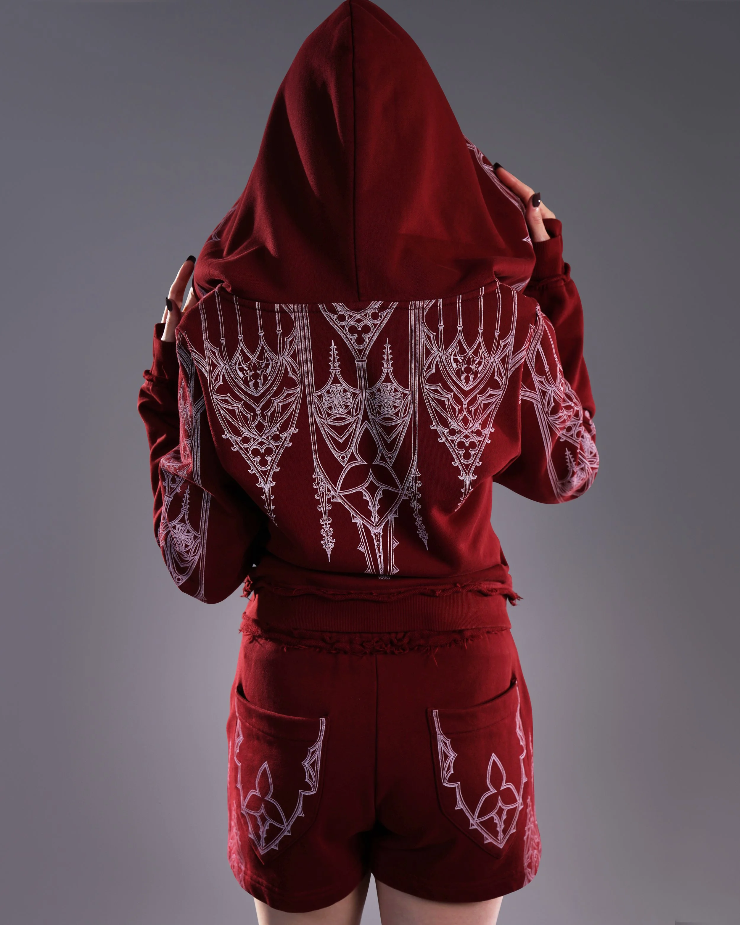 Artamiz Crimson Spire Burgundy Zip Up Hoodie Romantic Goth (16).jpg