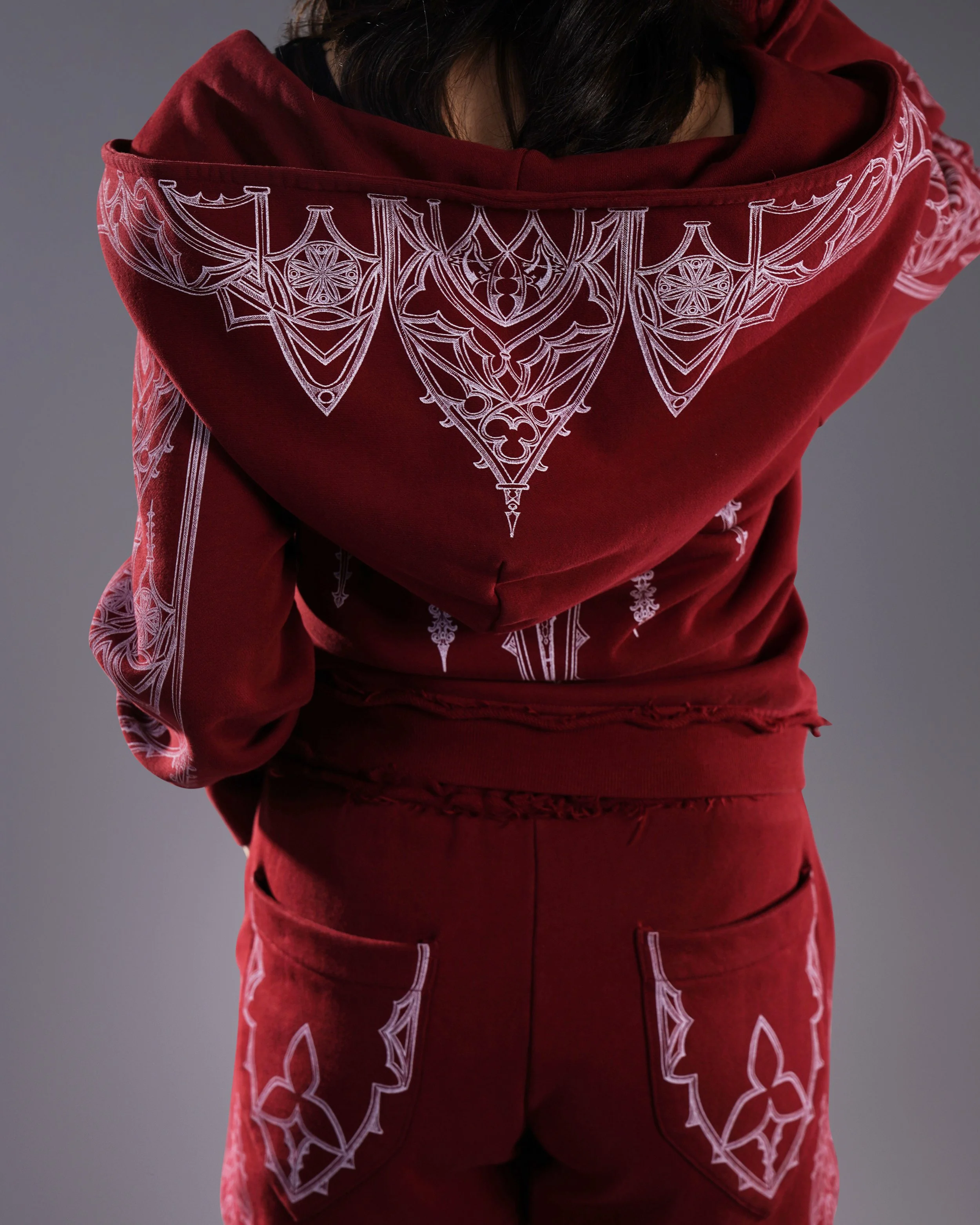 Artamiz Crimson Spire Burgundy Zip Up Hoodie Romantic Goth (13).jpg