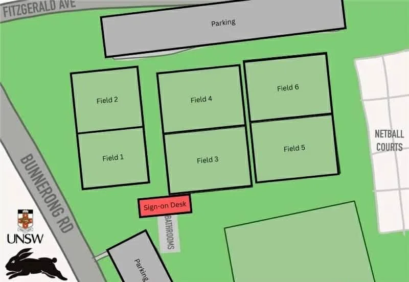 UNSW South Sydney Rabbitohs Junior Social competition fields.