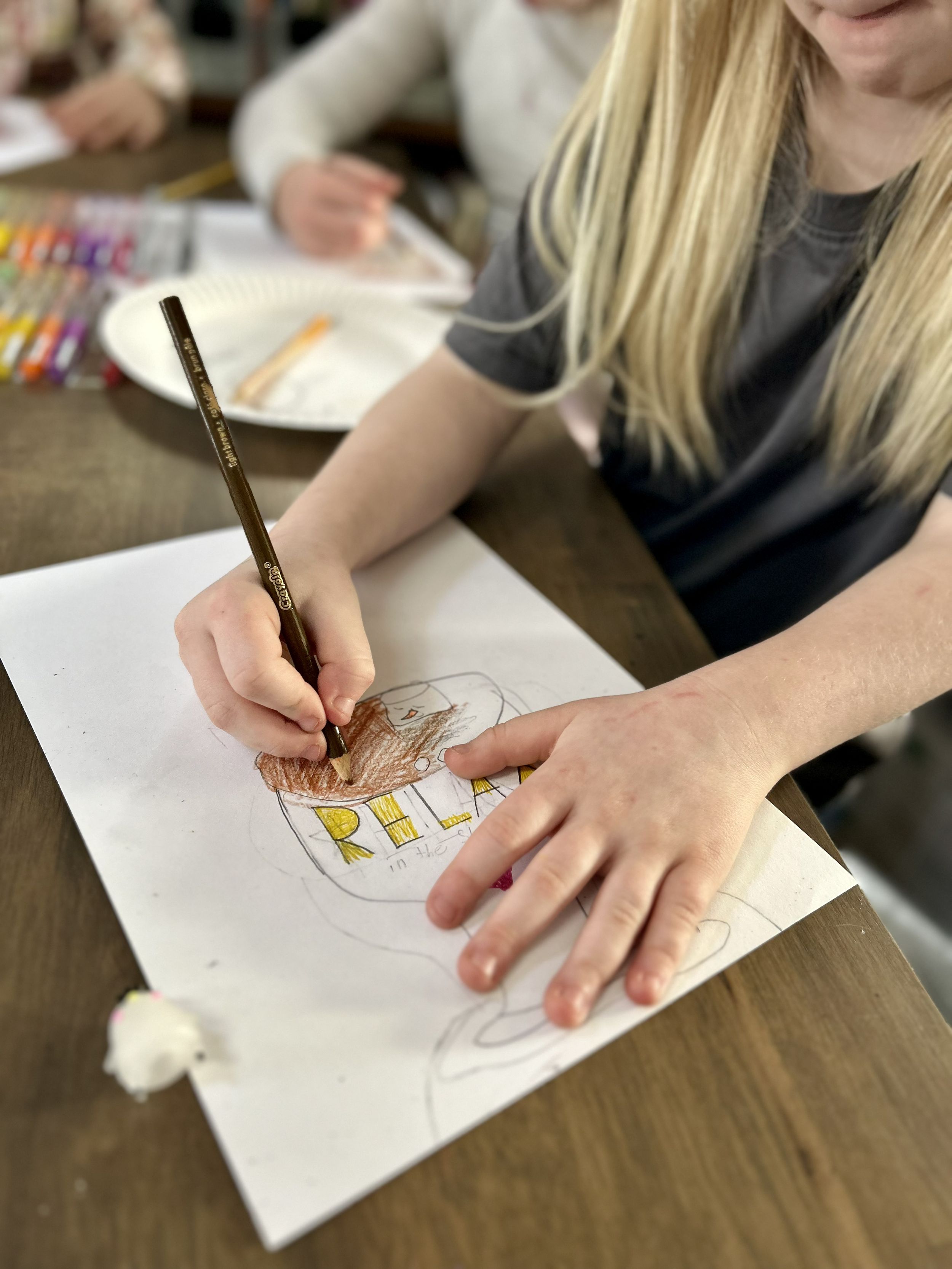 unique student doing her work at Soaring Learners Microschool