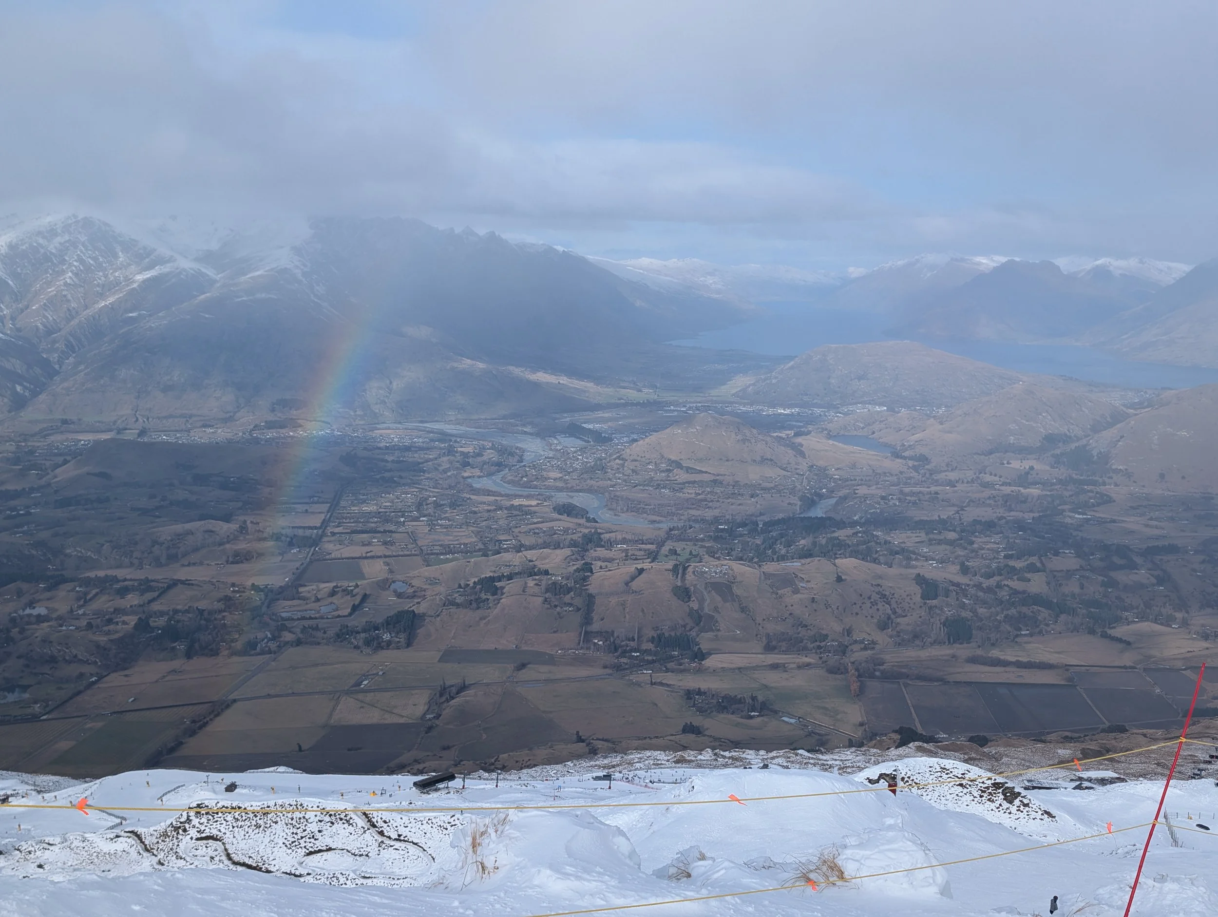 The rainbow appeared just before the rain!
