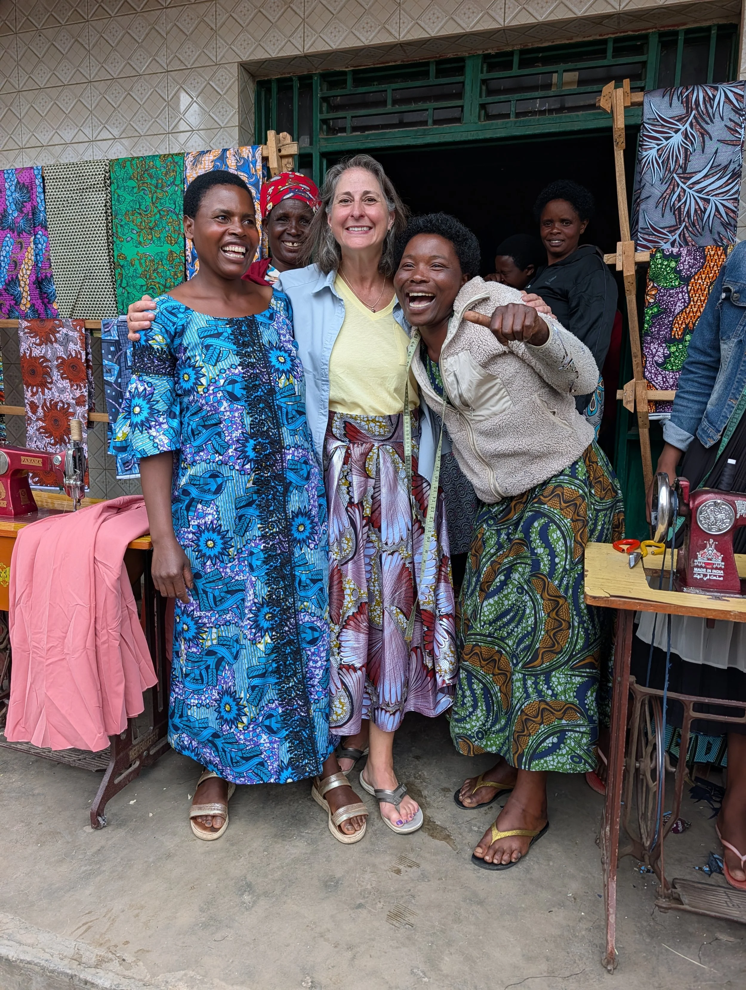 Rachel (L) who made the skirt